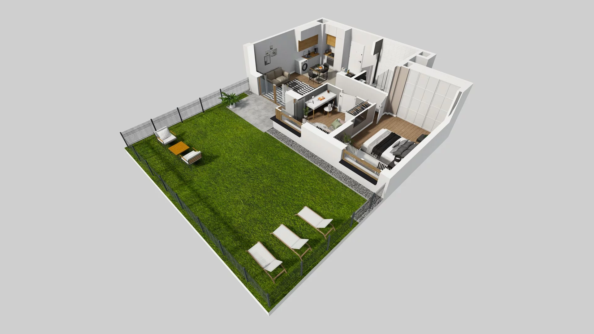 3 pokoje, mieszkanie 57,58 m², parter, oferta nr D/2, Osiedle Urbino, Warszawa, Włochy, Raków, ul. Równoległa
