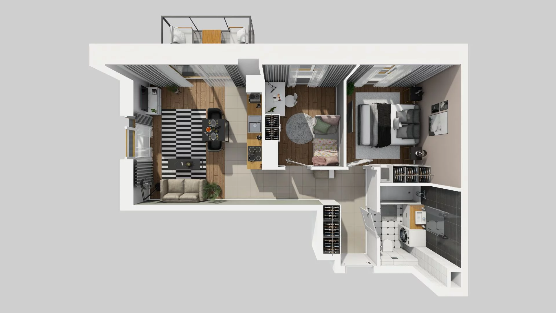 3 pokoje, mieszkanie 51,69 m², piętro 2, oferta nr D/118, Apartamenty Rudnickiego, Warszawa, Bielany, Piaski, ul. Rudnickiego 7