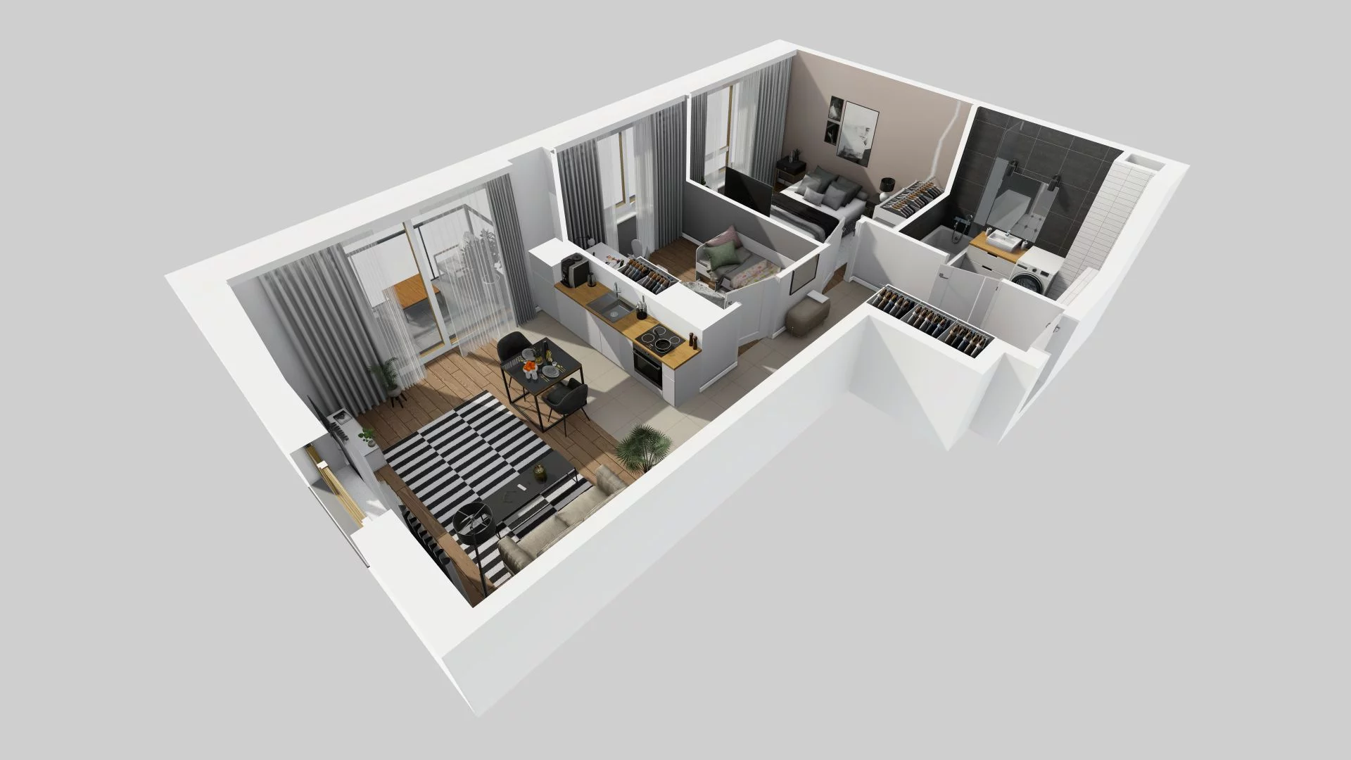 3 pokoje, mieszkanie 51,69 m², piętro 2, oferta nr D/118, Apartamenty Rudnickiego, Warszawa, Bielany, Piaski, ul. Rudnickiego 7