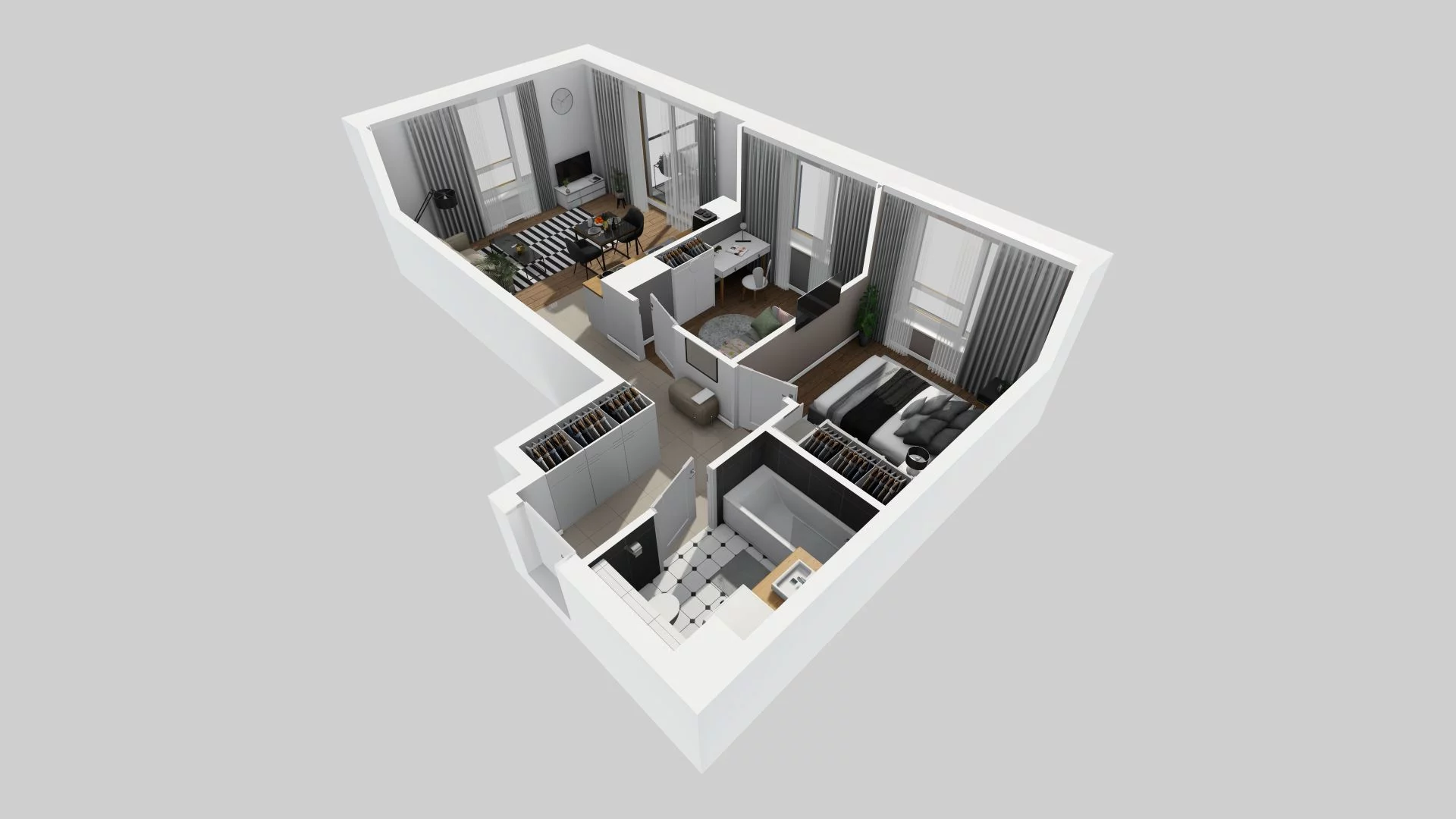 3 pokoje, mieszkanie 51,69 m², piętro 2, oferta nr D/118, Apartamenty Rudnickiego, Warszawa, Bielany, Piaski, ul. Rudnickiego 7