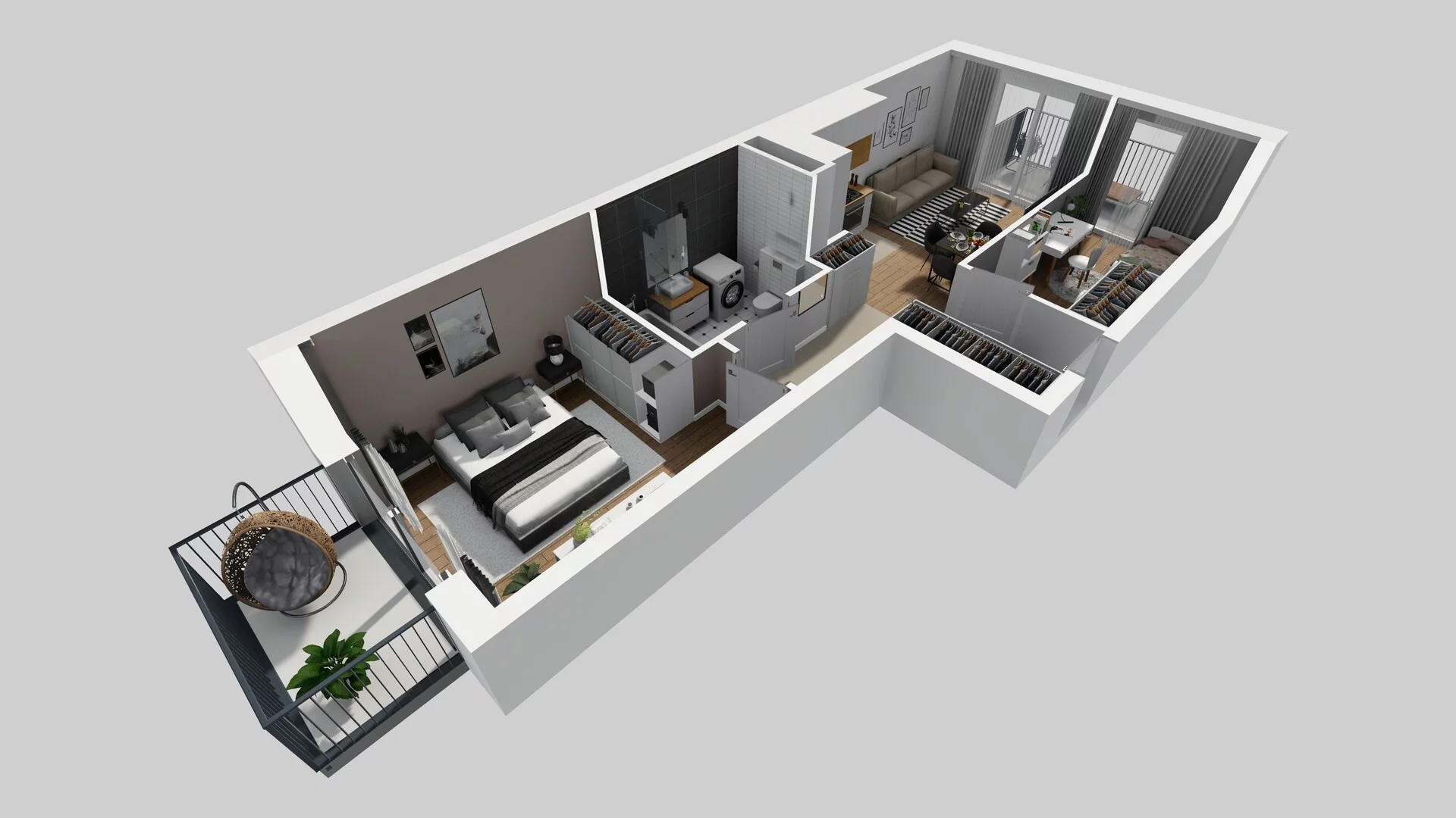 3 pokoje, apartament 54,87 m², piętro 1, oferta nr F/7, Apartamenty Park Matecznego bud. F i G, Kraków, Podgórze, Mateczny, ul. Rydlówka / Nowoorawska
