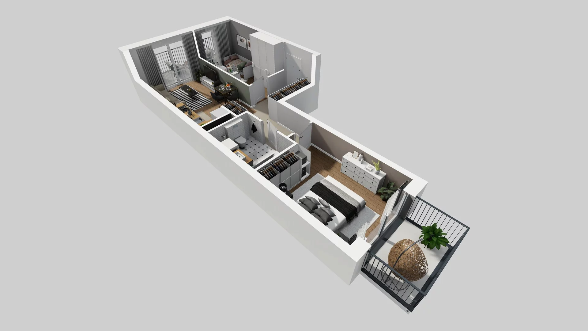 3 pokoje, apartament 54,87 m², piętro 1, oferta nr F/7, Apartamenty Park Matecznego bud. F i G, Kraków, Podgórze, Mateczny, ul. Rydlówka / Nowoorawska