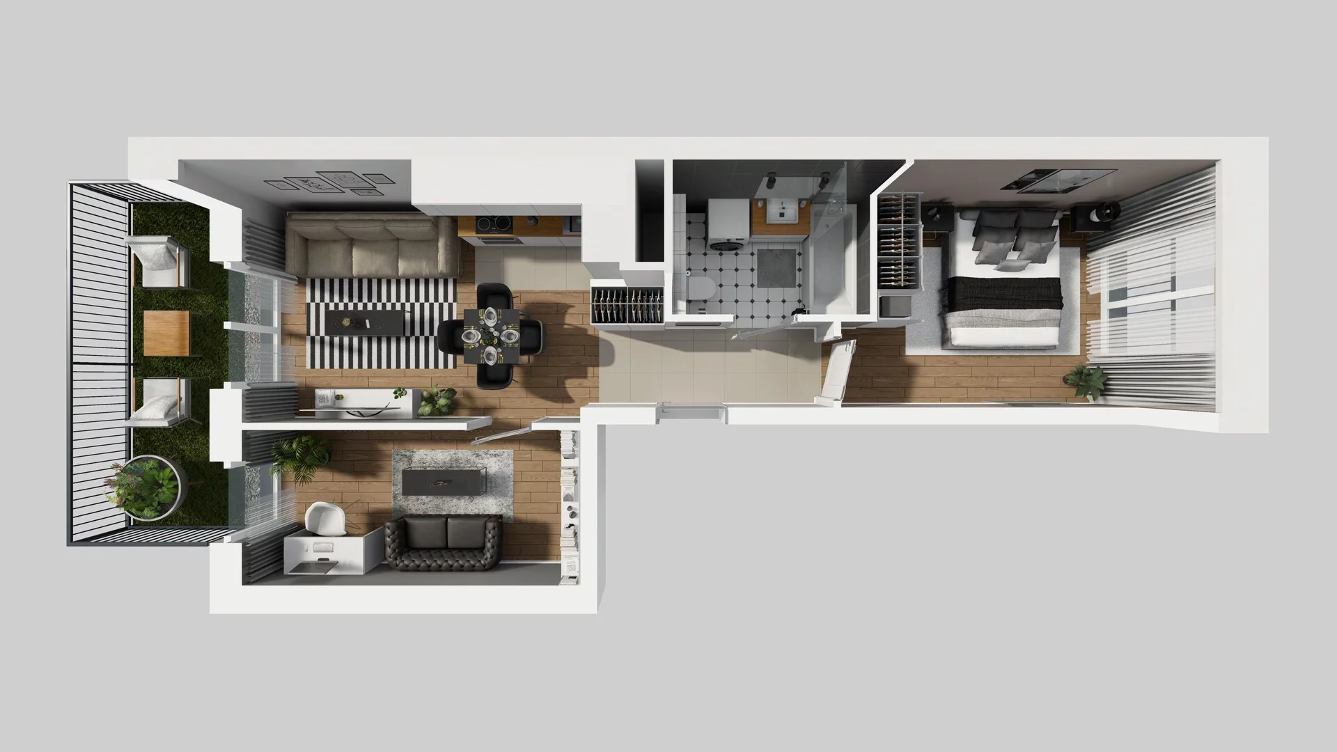 3 pokoje, mieszkanie 48,55 m², parter, oferta nr F/15, Apartamenty Park Matecznego bud. F i G, Kraków, Podgórze, Mateczny, ul. Rydlówka / Nowoorawska