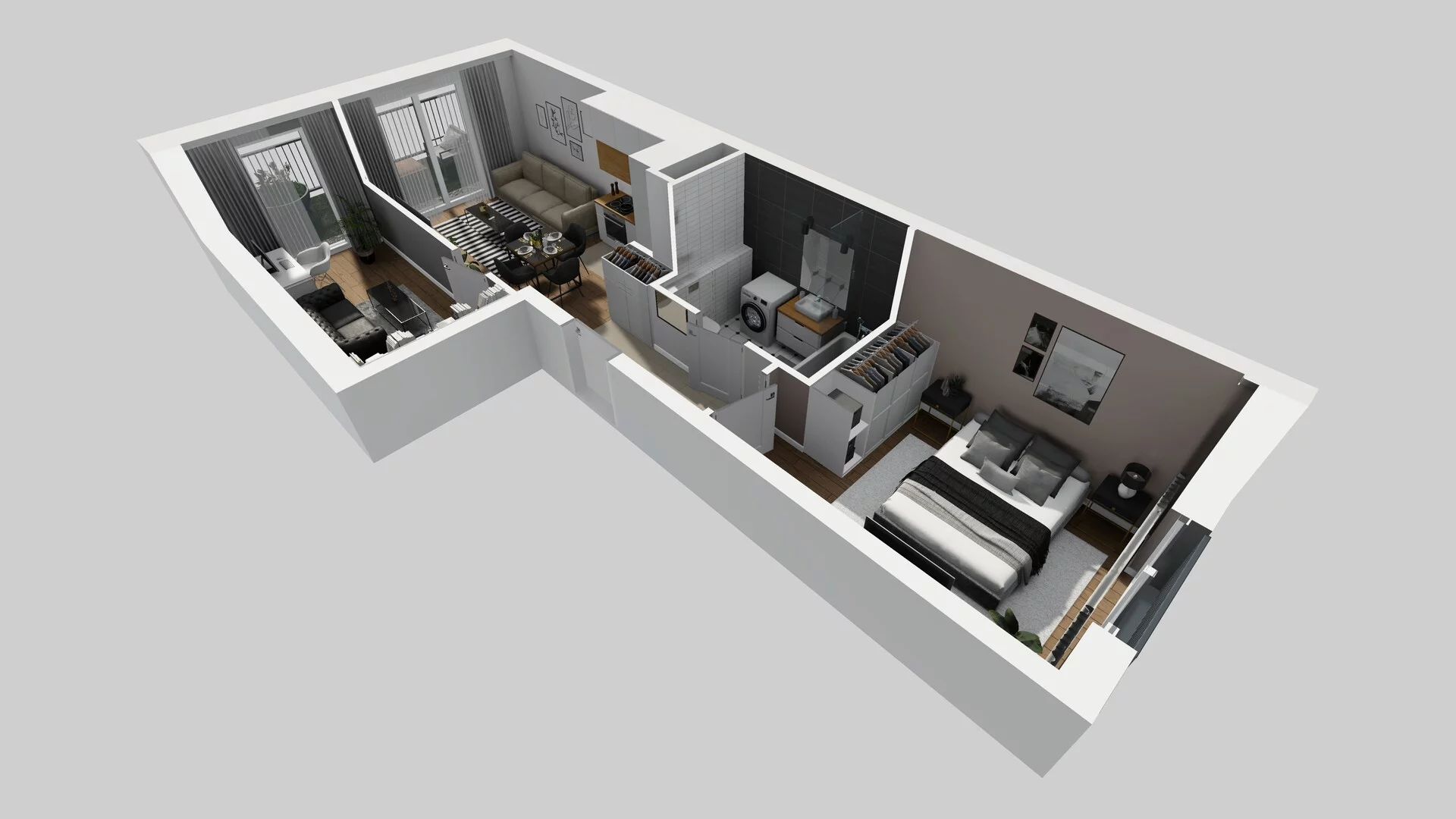 3 pokoje, mieszkanie 48,55 m², parter, oferta nr F/15, Apartamenty Park Matecznego bud. F i G, Kraków, Podgórze, Mateczny, ul. Rydlówka / Nowoorawska