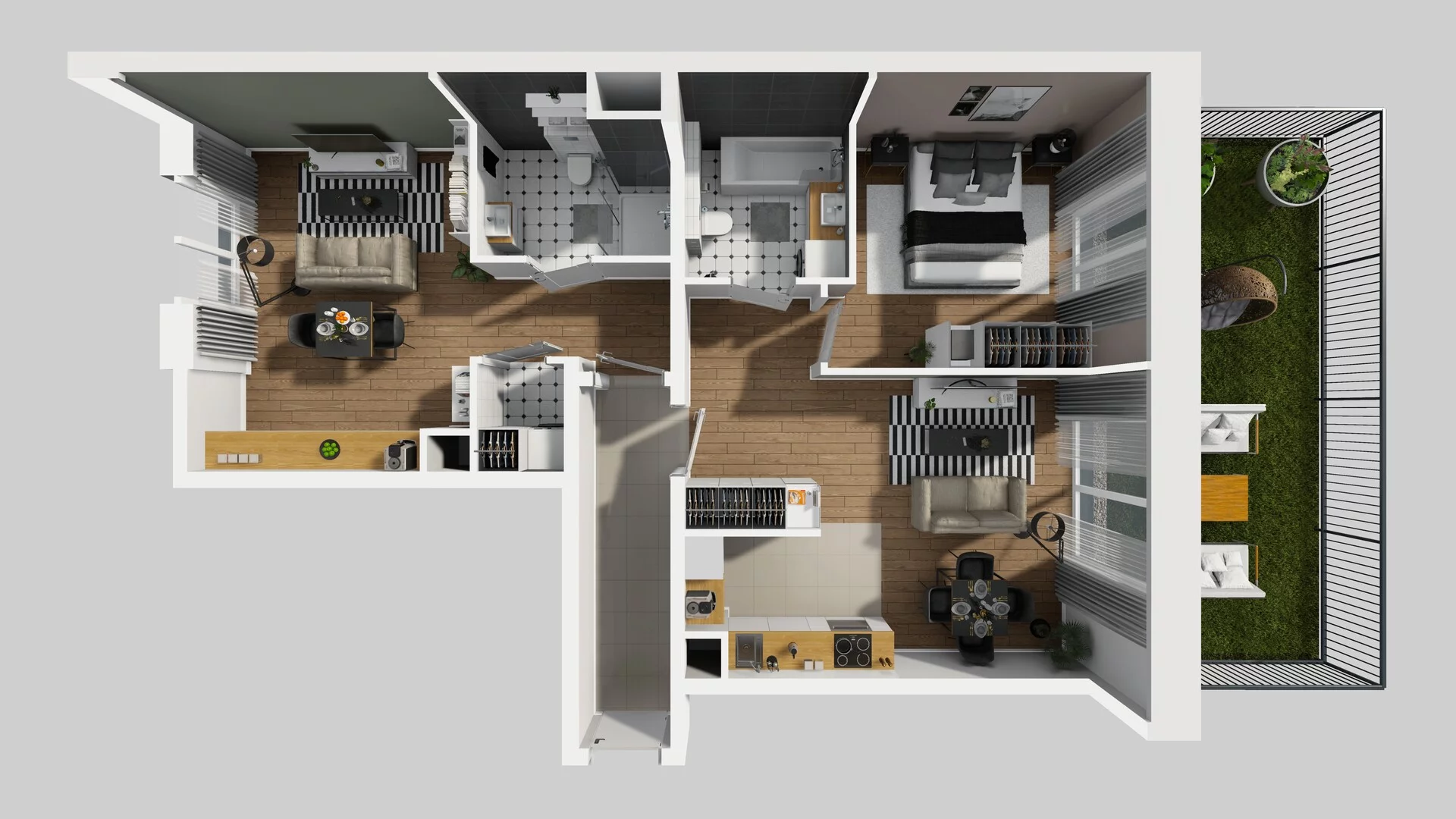 3 pokoje, mieszkanie 79,79 m², parter, oferta nr F/16, Apartamenty Park Matecznego bud. F i G, Kraków, Podgórze, Mateczny, ul. Rydlówka / Nowoorawska