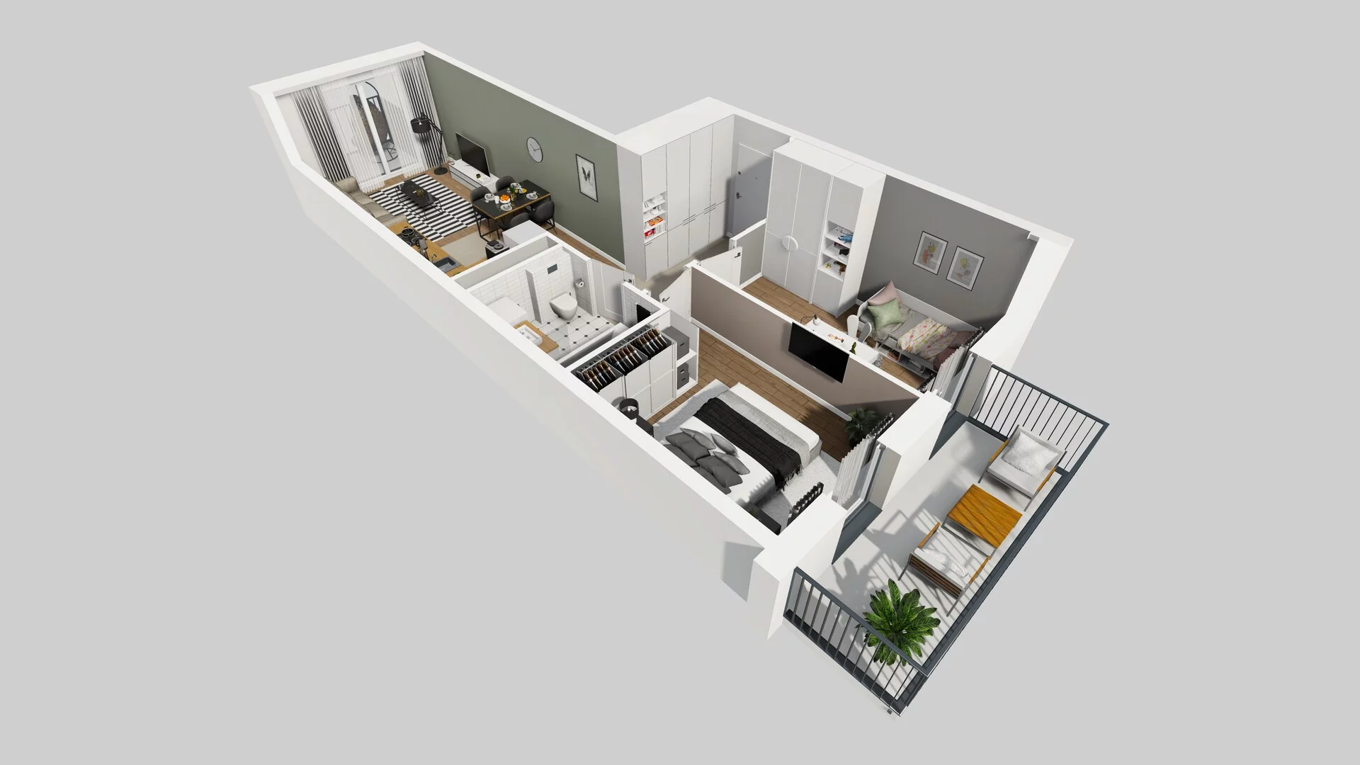 3 pokoje, apartament 54,69 m², piętro 1, oferta nr F/33, Apartamenty Park Matecznego bud. F i G, Kraków, Podgórze, Mateczny, ul. Rydlówka / Nowoorawska