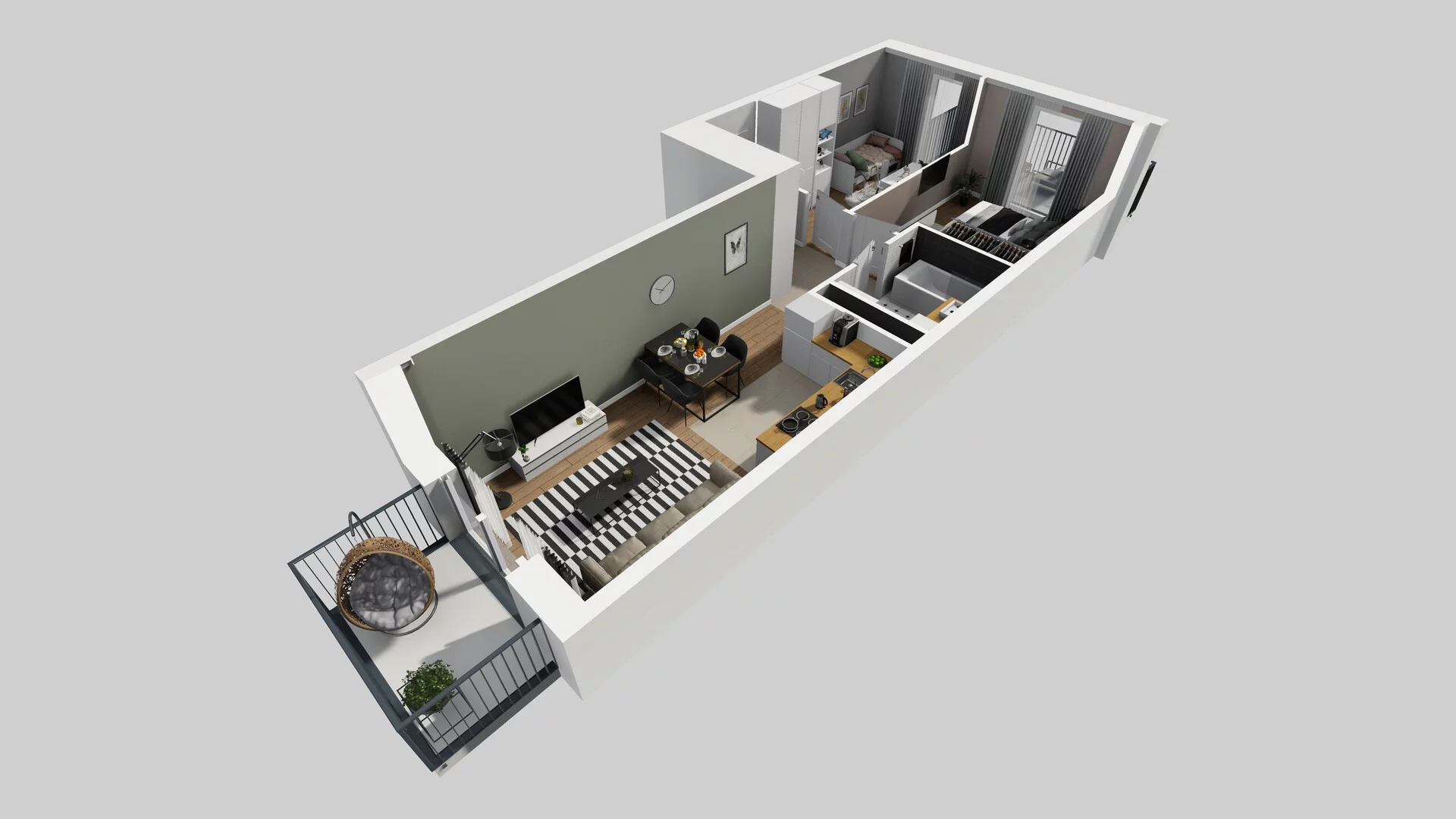 3 pokoje, apartament 54,69 m², piętro 1, oferta nr F/33, Apartamenty Park Matecznego bud. F i G, Kraków, Podgórze, Mateczny, ul. Rydlówka / Nowoorawska