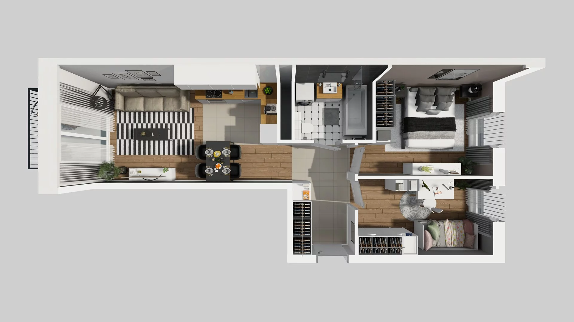 3 pokoje, apartament 54,69 m², piętro 1, oferta nr F/36, Apartamenty Park Matecznego bud. F i G, Kraków, Podgórze, Mateczny, ul. Rydlówka / Nowoorawska