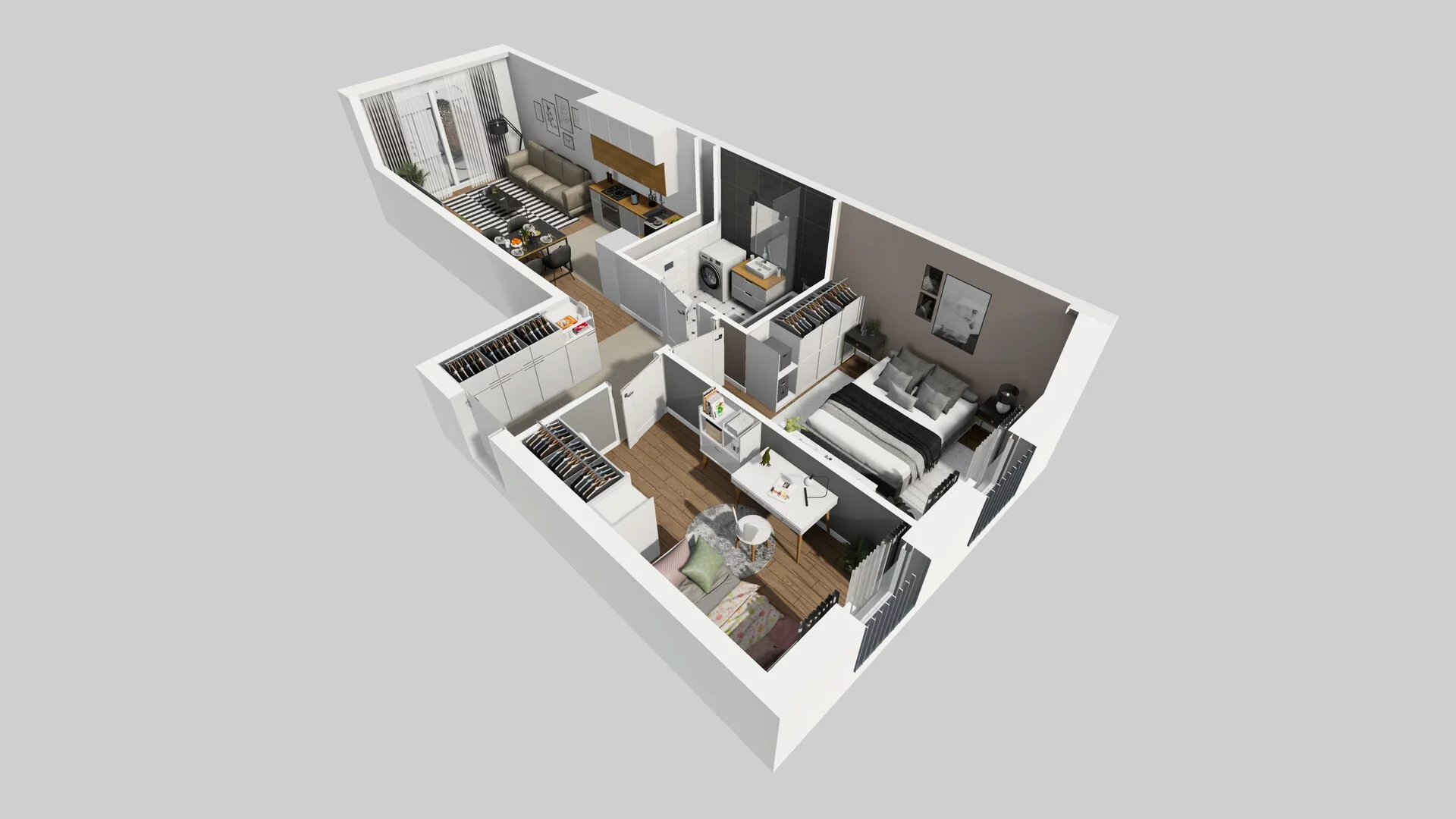 3 pokoje, apartament 54,69 m², piętro 1, oferta nr F/36, Apartamenty Park Matecznego bud. F i G, Kraków, Podgórze, Mateczny, ul. Rydlówka / Nowoorawska