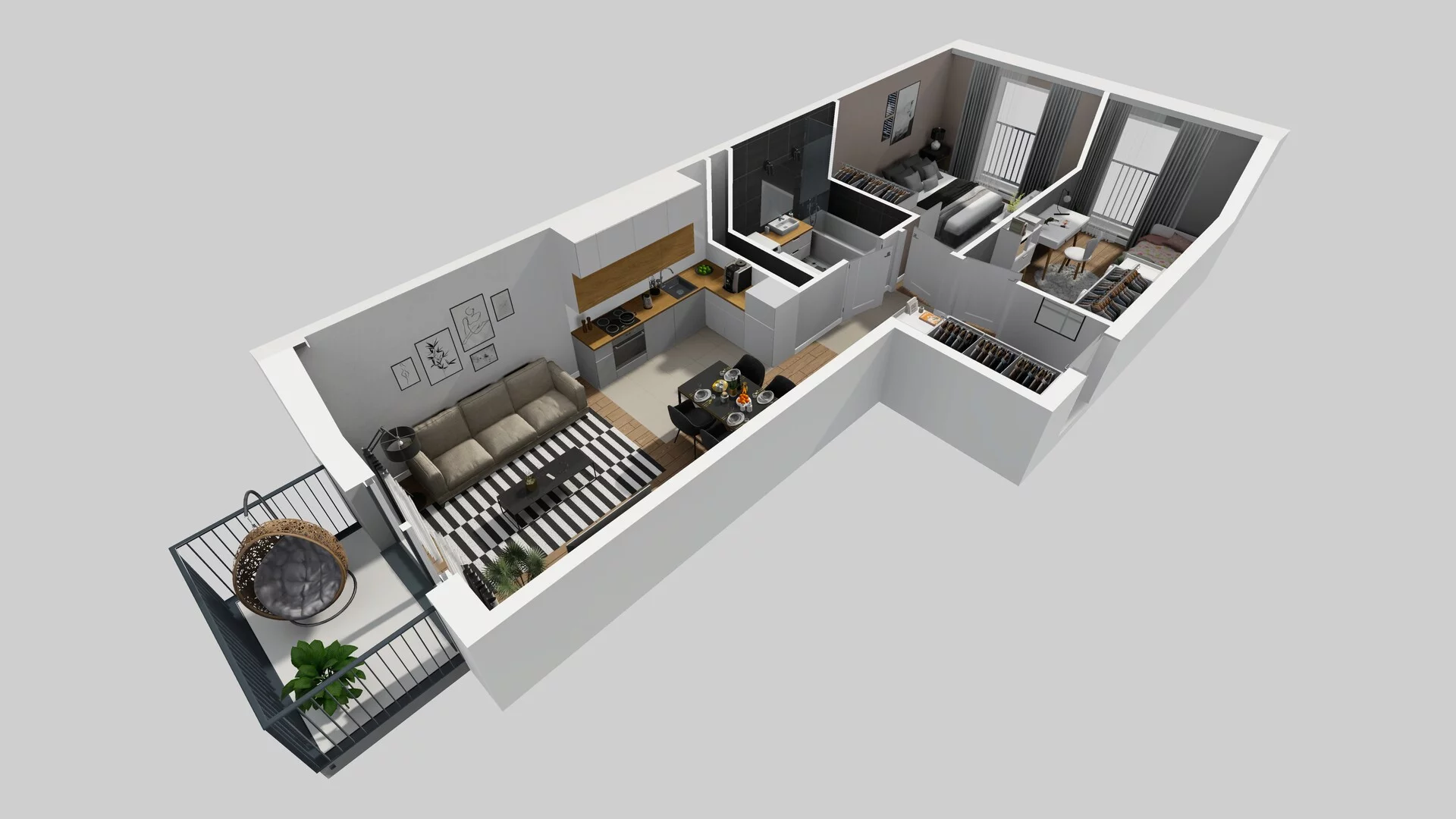 3 pokoje, apartament 54,69 m², piętro 1, oferta nr F/36, Apartamenty Park Matecznego bud. F i G, Kraków, Podgórze, Mateczny, ul. Rydlówka / Nowoorawska