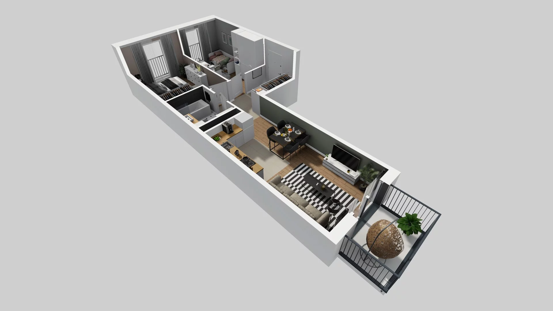 3 pokoje, apartament 54,69 m², piętro 1, oferta nr F/36, Apartamenty Park Matecznego bud. F i G, Kraków, Podgórze, Mateczny, ul. Rydlówka / Nowoorawska