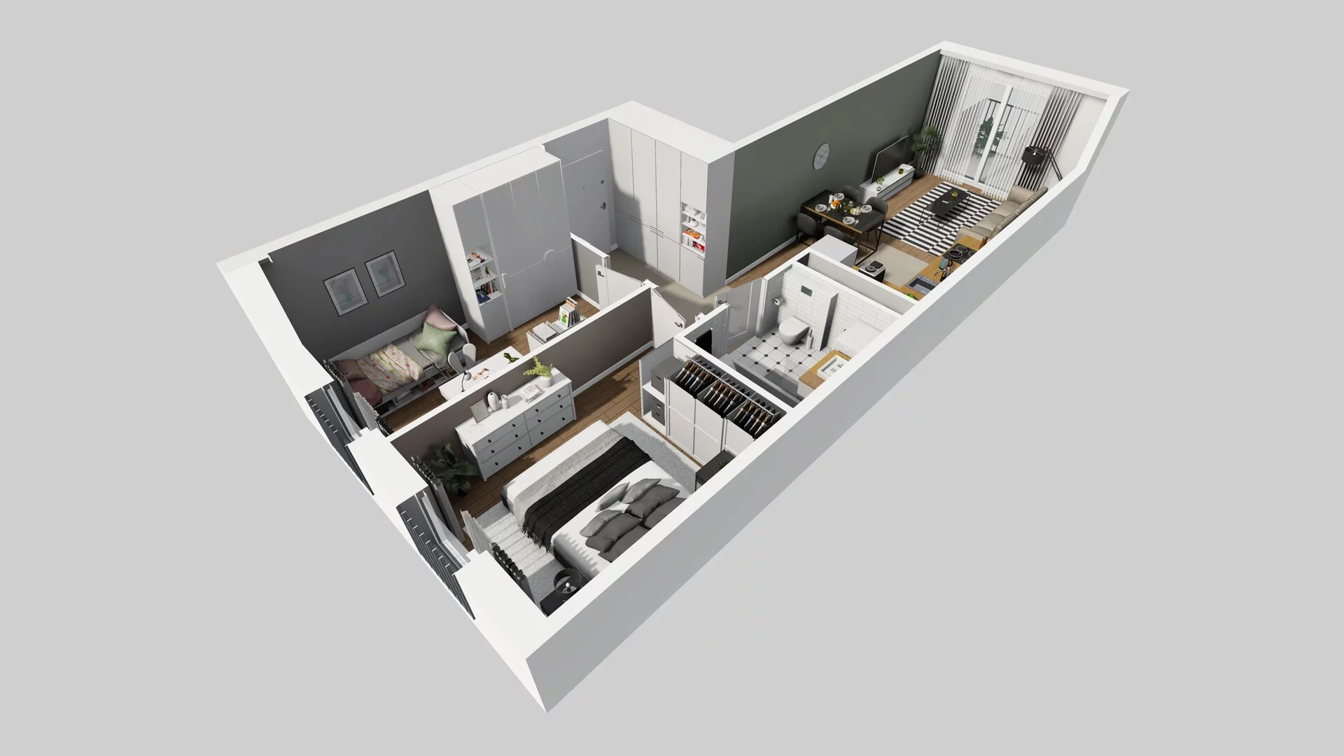 3 pokoje, apartament 54,69 m², piętro 1, oferta nr F/36, Apartamenty Park Matecznego bud. F i G, Kraków, Podgórze, Mateczny, ul. Rydlówka / Nowoorawska