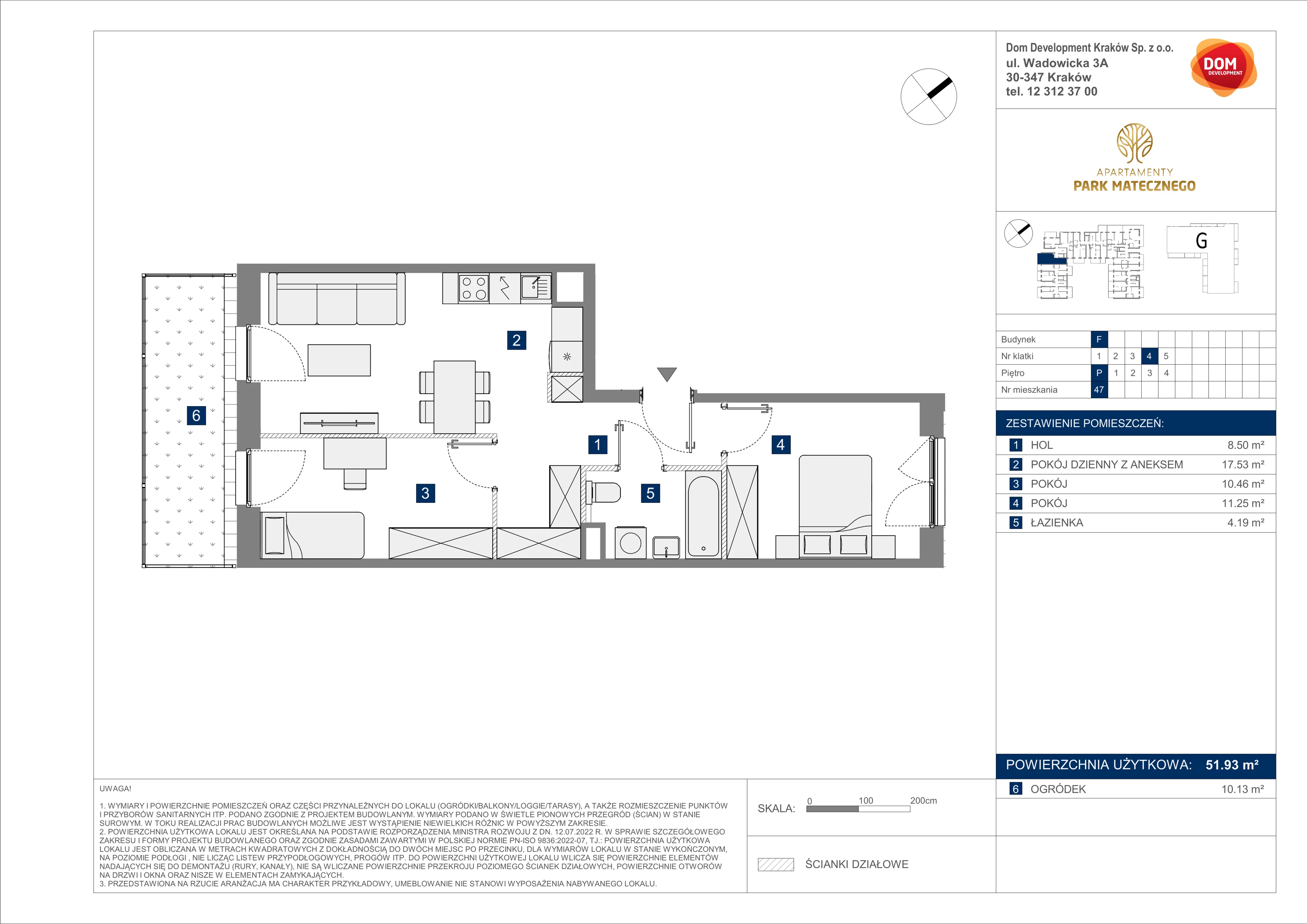 3 pokoje, apartament 51,93 m², parter, oferta nr F/47, Apartamenty Park Matecznego bud. F i G, Kraków, Podgórze, Mateczny, ul. Rydlówka / Nowoorawska