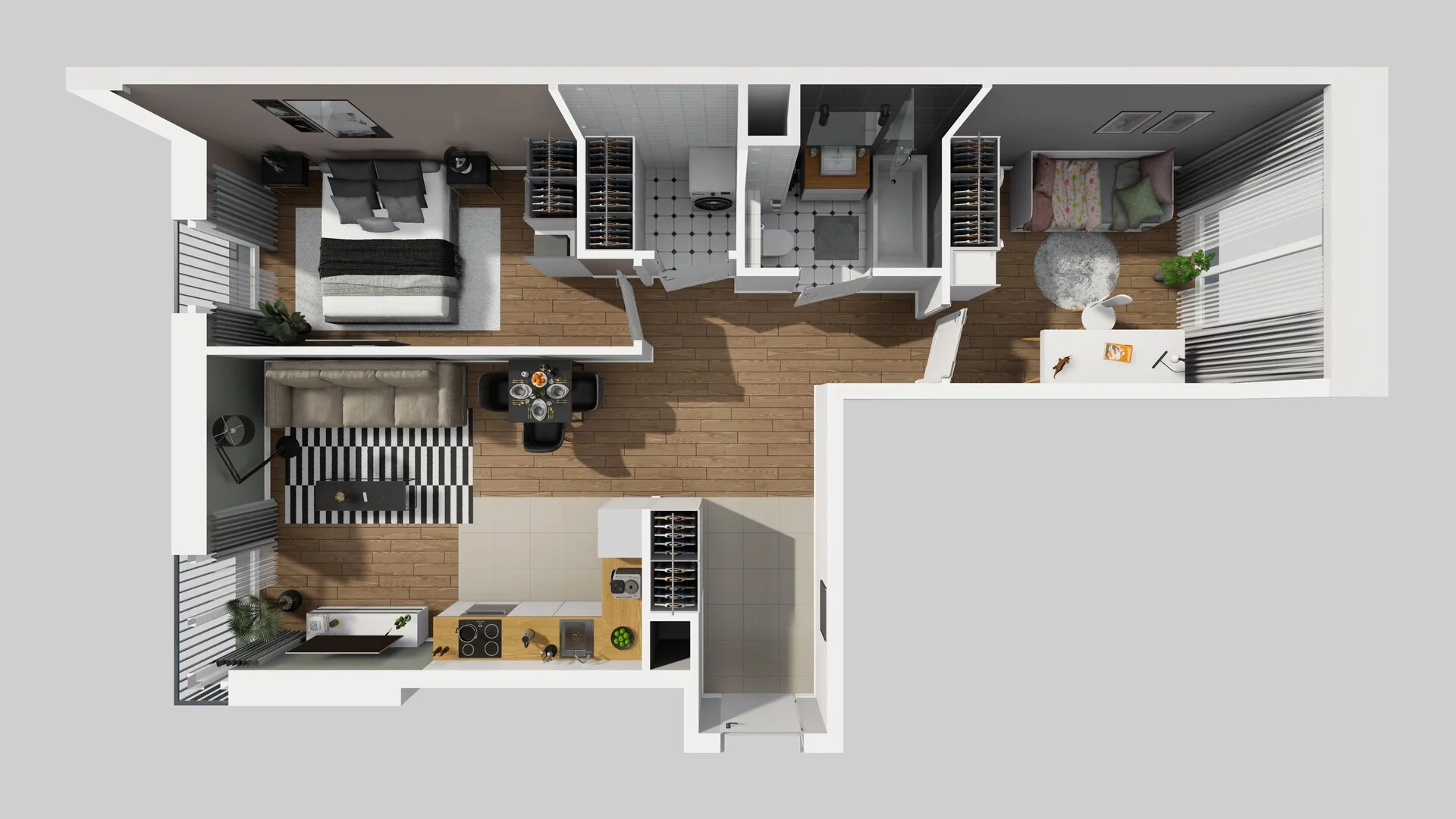 3 pokoje, apartament 63,68 m², parter, oferta nr F/49, Apartamenty Park Matecznego bud. F i G, Kraków, Podgórze, Mateczny, ul. Rydlówka / Nowoorawska