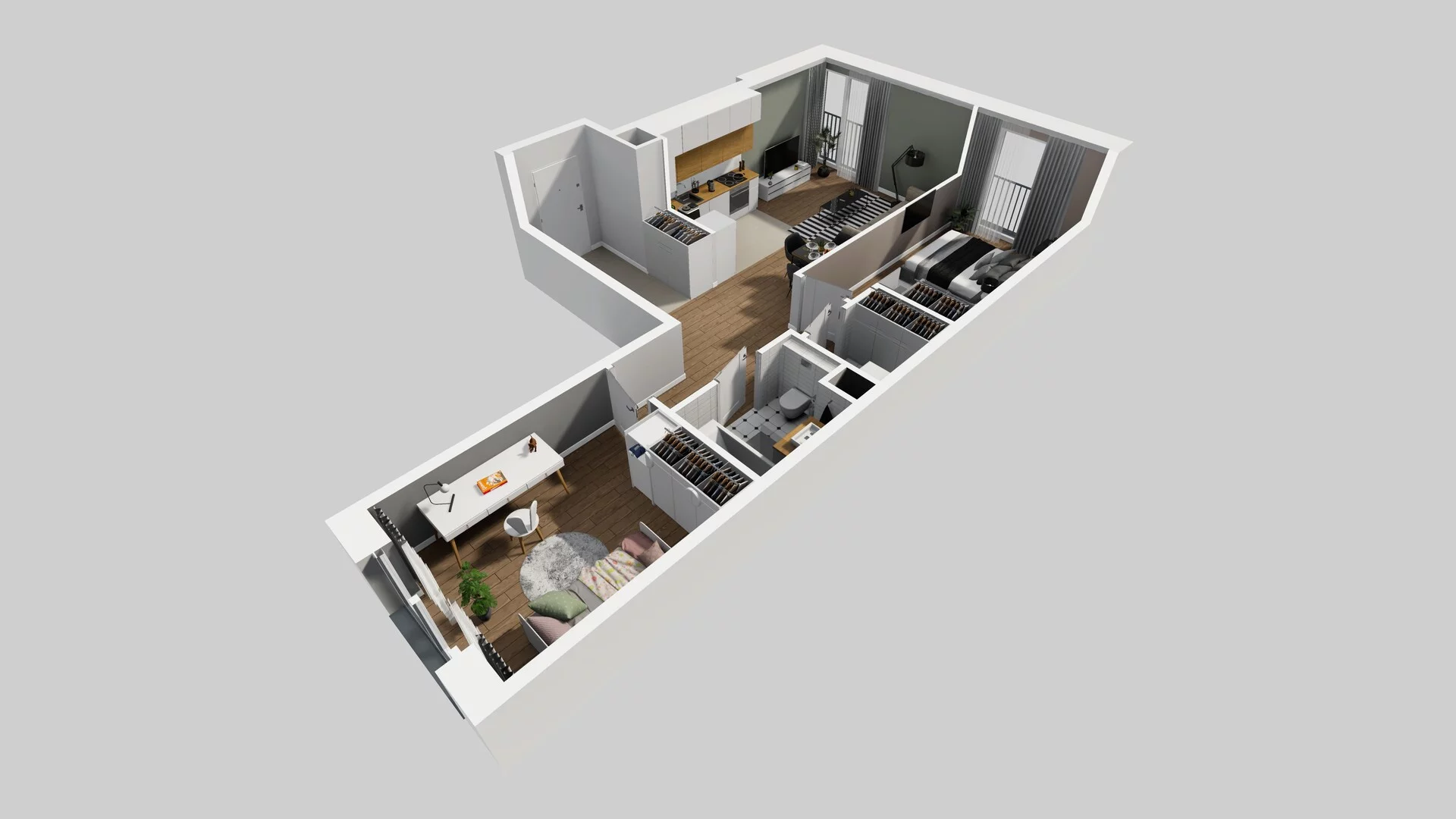 3 pokoje, apartament 63,68 m², parter, oferta nr F/49, Apartamenty Park Matecznego bud. F i G, Kraków, Podgórze, Mateczny, ul. Rydlówka / Nowoorawska