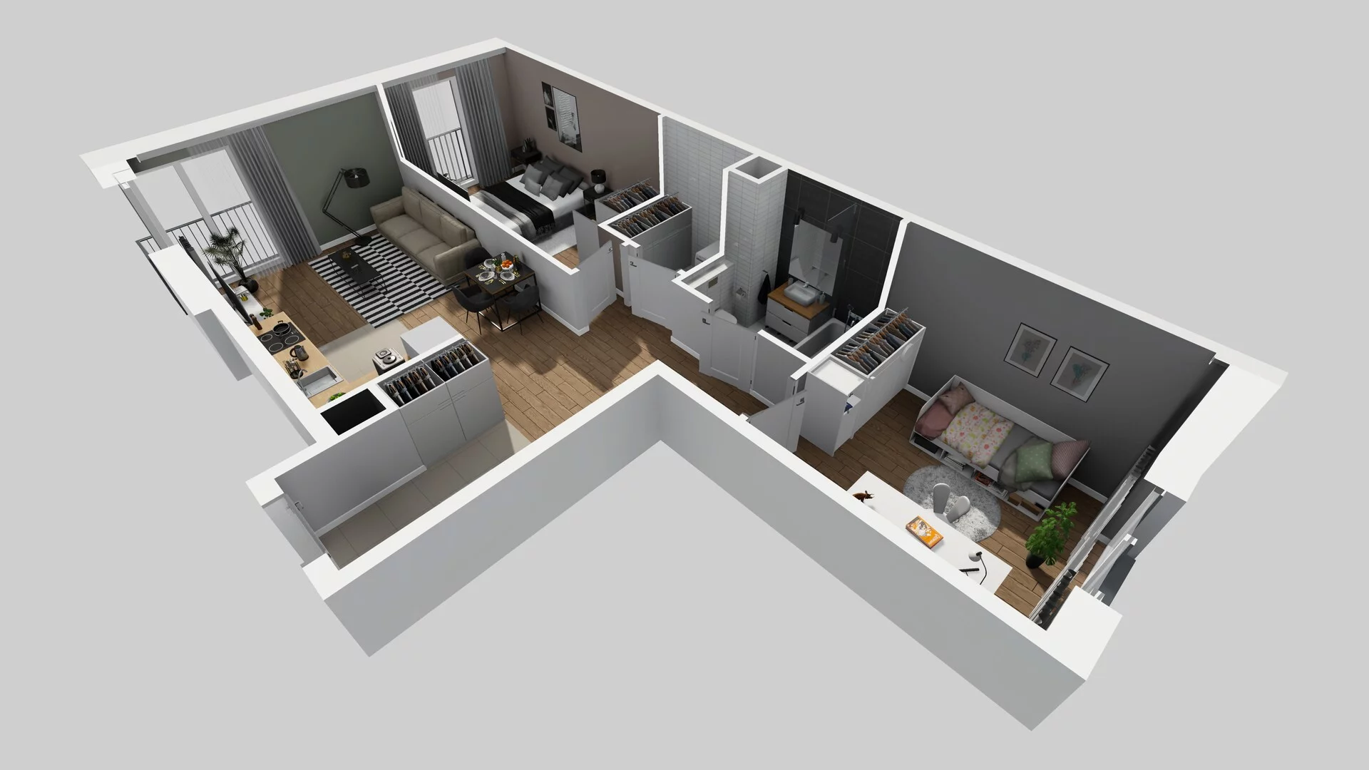 3 pokoje, apartament 63,68 m², parter, oferta nr F/49, Apartamenty Park Matecznego bud. F i G, Kraków, Podgórze, Mateczny, ul. Rydlówka / Nowoorawska