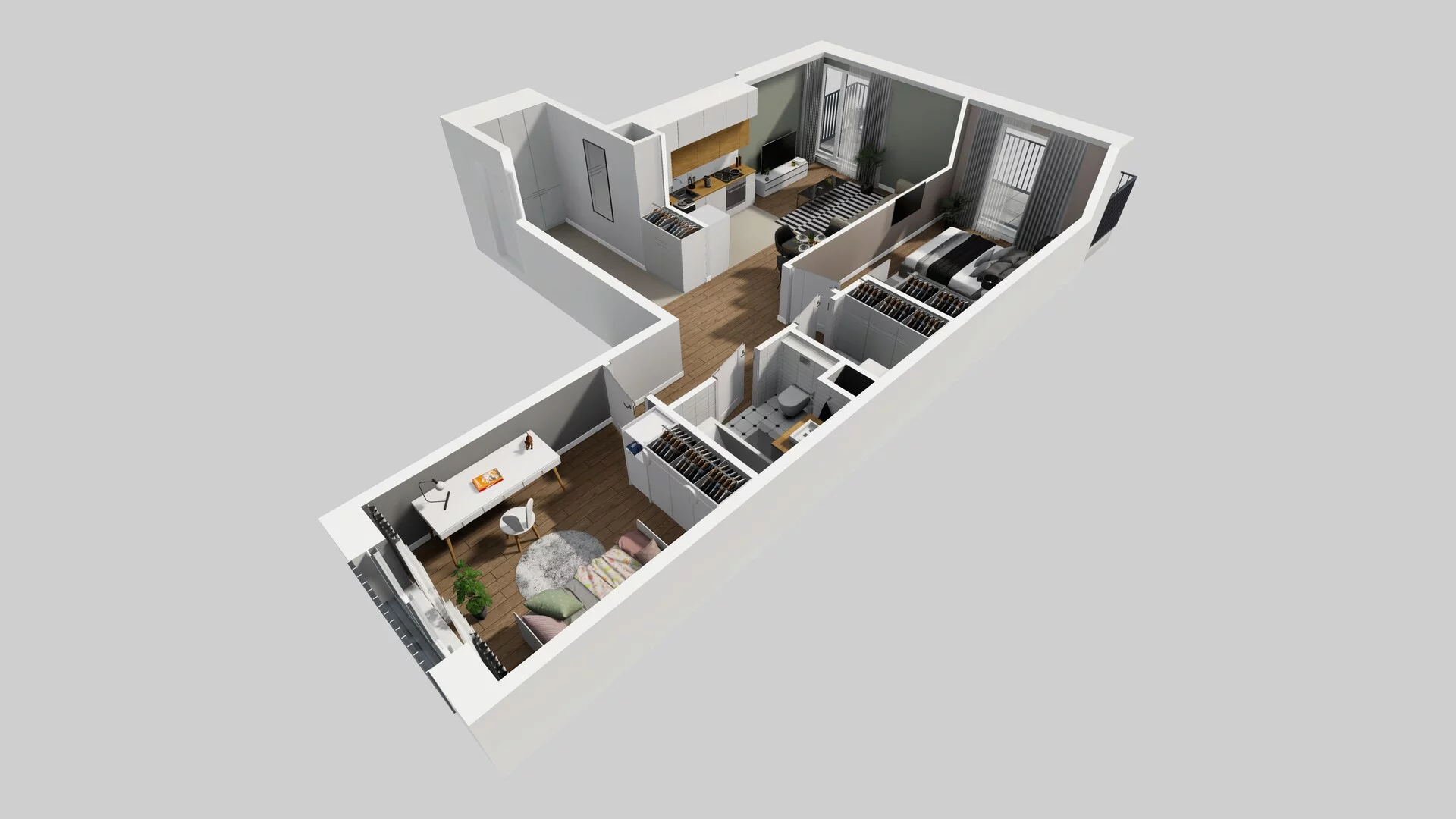 3 pokoje, apartament 67,87 m², piętro 1, oferta nr F/52, Apartamenty Park Matecznego bud. F i G, Kraków, Podgórze, Mateczny, ul. Rydlówka / Nowoorawska