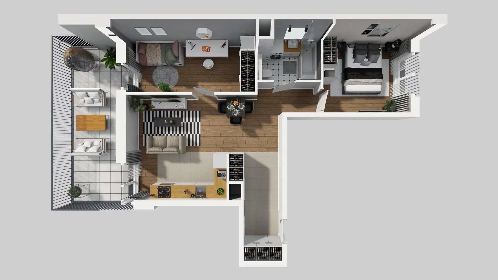 3 pokoje, apartament 59,51 m², piętro 2, oferta nr F/55, Apartamenty Park Matecznego bud. F i G, Kraków, Podgórze, Mateczny, ul. Rydlówka / Nowoorawska