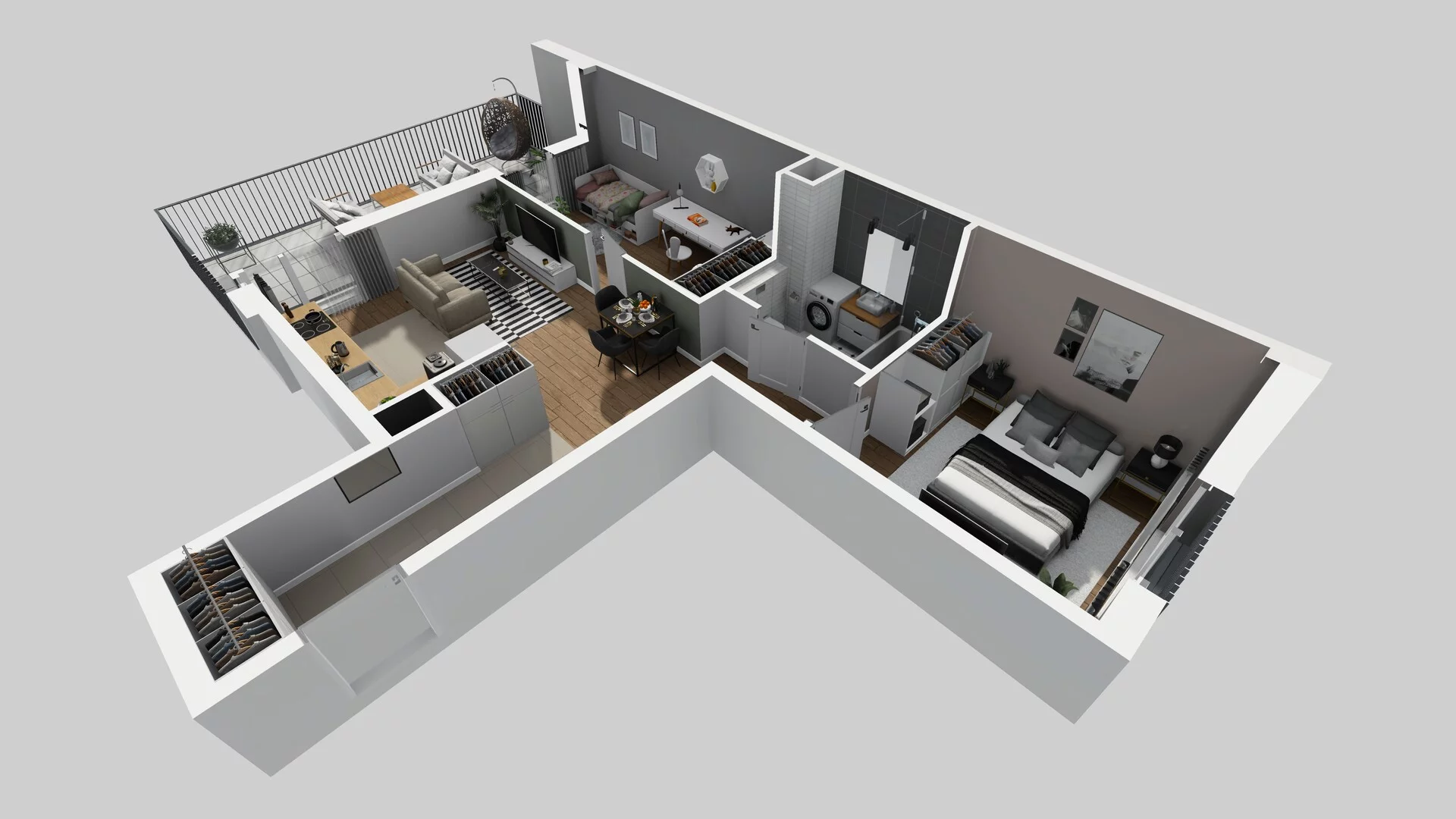 3 pokoje, apartament 59,51 m², piętro 2, oferta nr F/55, Apartamenty Park Matecznego bud. F i G, Kraków, Podgórze, Mateczny, ul. Rydlówka / Nowoorawska