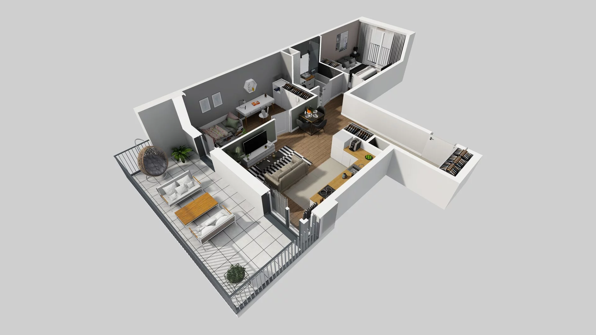 3 pokoje, apartament 59,51 m², piętro 2, oferta nr F/55, Apartamenty Park Matecznego bud. F i G, Kraków, Podgórze, Mateczny, ul. Rydlówka / Nowoorawska