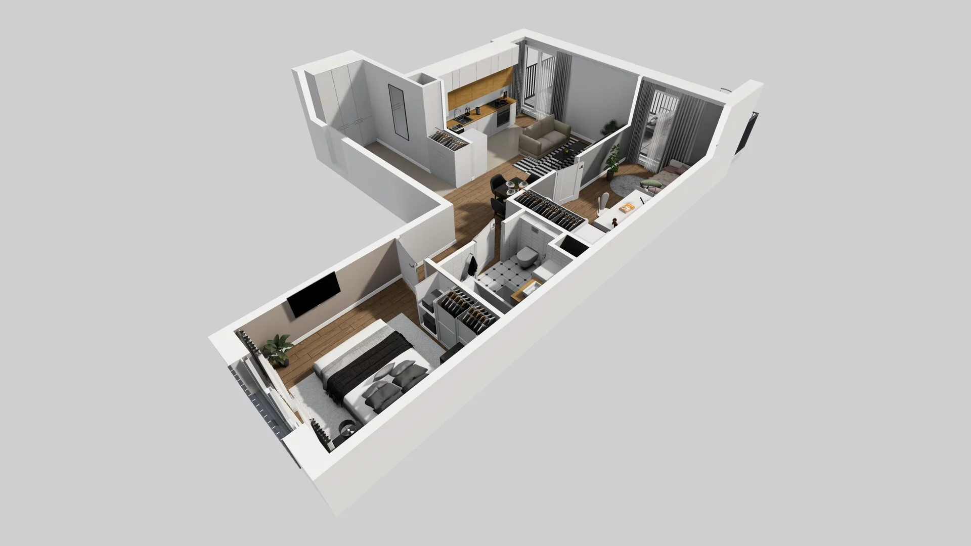 3 pokoje, apartament 59,51 m², piętro 2, oferta nr F/55, Apartamenty Park Matecznego bud. F i G, Kraków, Podgórze, Mateczny, ul. Rydlówka / Nowoorawska