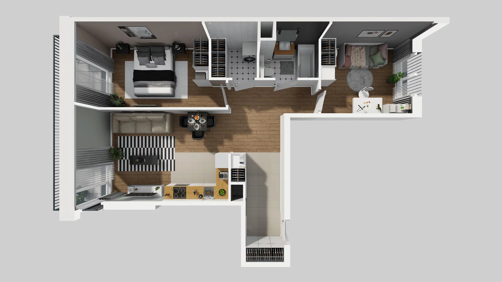 3 pokoje, apartament 67,87 m², piętro 3, oferta nr F/57, Apartamenty Park Matecznego bud. F i G, Kraków, Podgórze, Mateczny, ul. Rydlówka / Nowoorawska