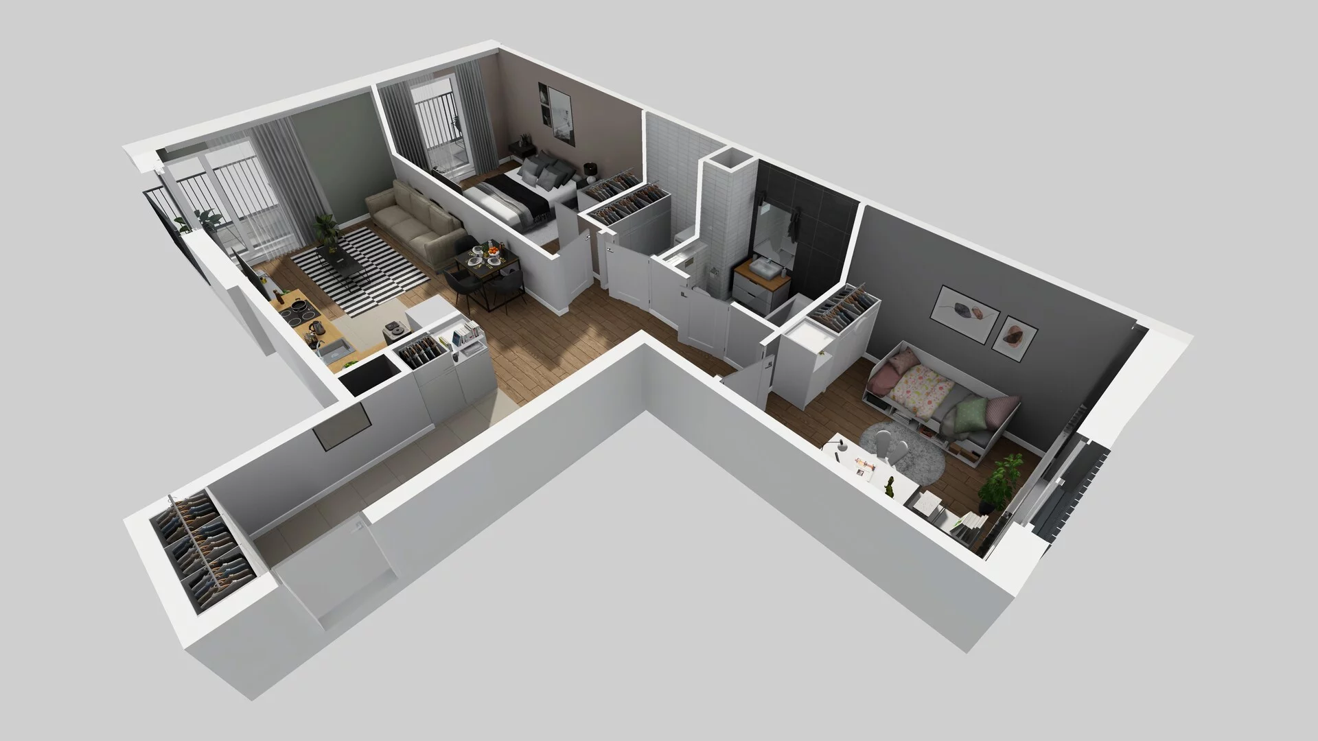 3 pokoje, apartament 67,87 m², piętro 3, oferta nr F/57, Apartamenty Park Matecznego bud. F i G, Kraków, Podgórze, Mateczny, ul. Rydlówka / Nowoorawska