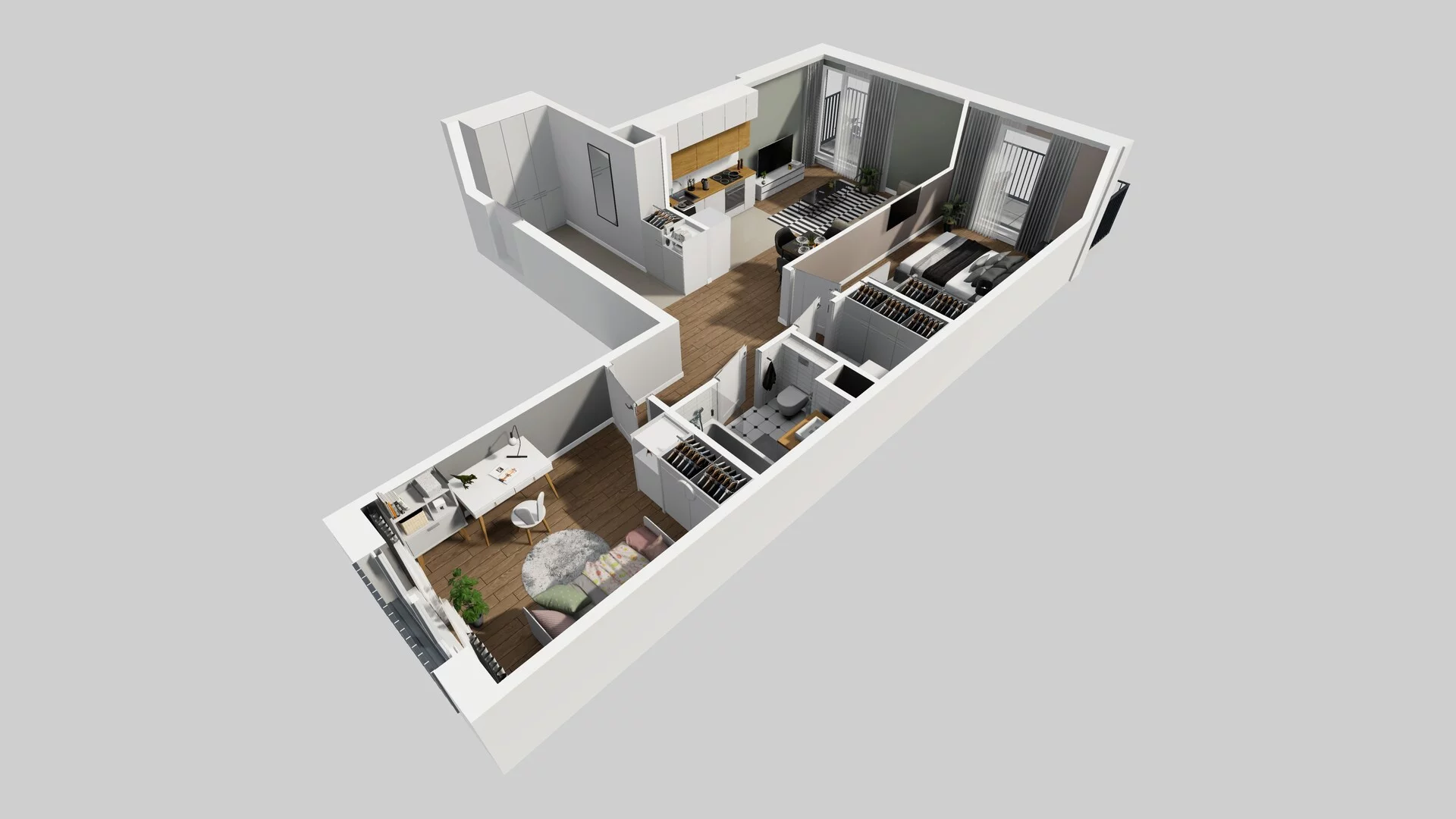 3 pokoje, apartament 67,87 m², piętro 3, oferta nr F/57, Apartamenty Park Matecznego bud. F i G, Kraków, Podgórze, Mateczny, ul. Rydlówka / Nowoorawska