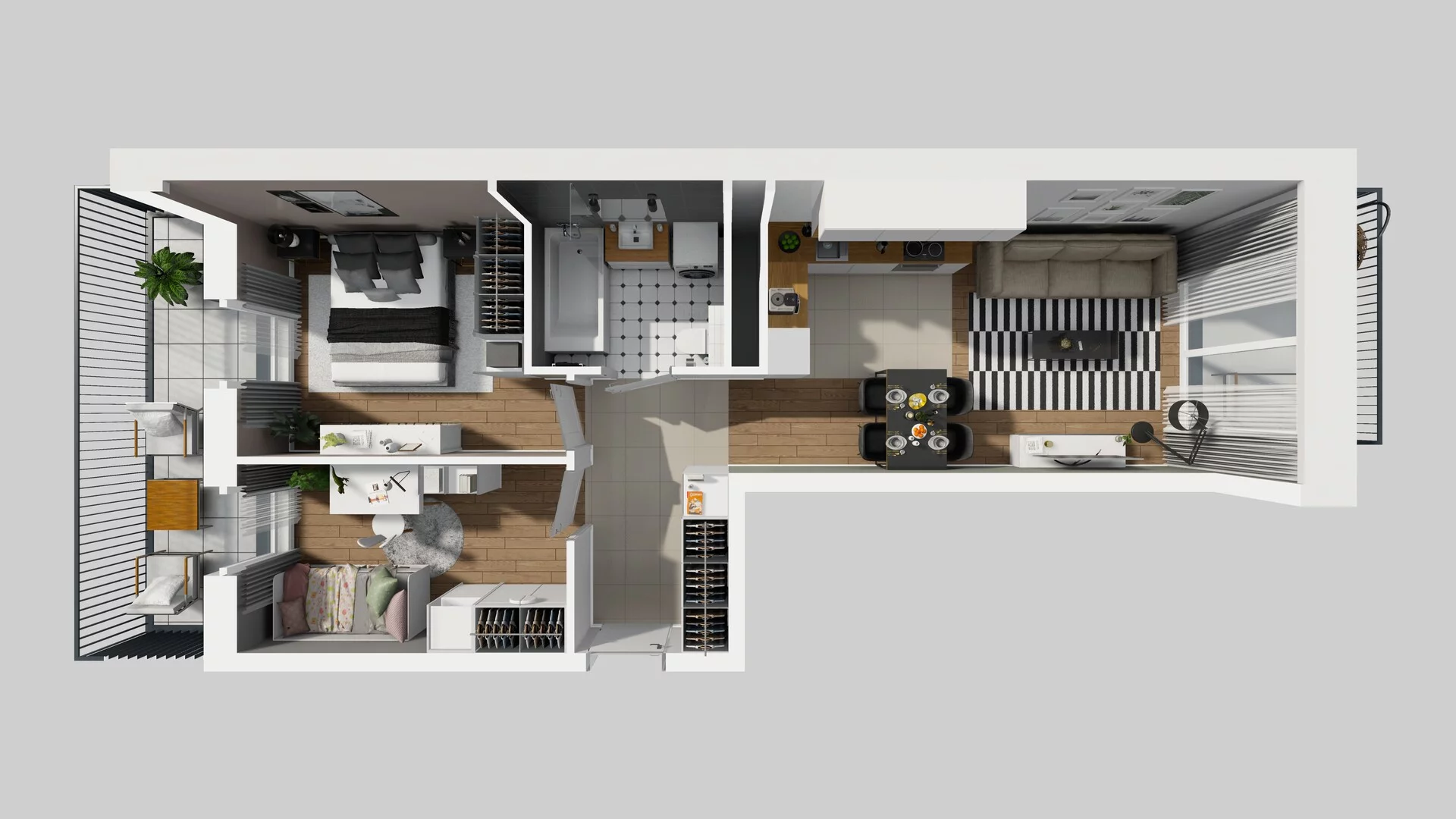 3 pokoje, mieszkanie 55,12 m², piętro 1, oferta nr F/61, Apartamenty Park Matecznego bud. F i G, Kraków, Podgórze, Mateczny, ul. Rydlówka / Nowoorawska