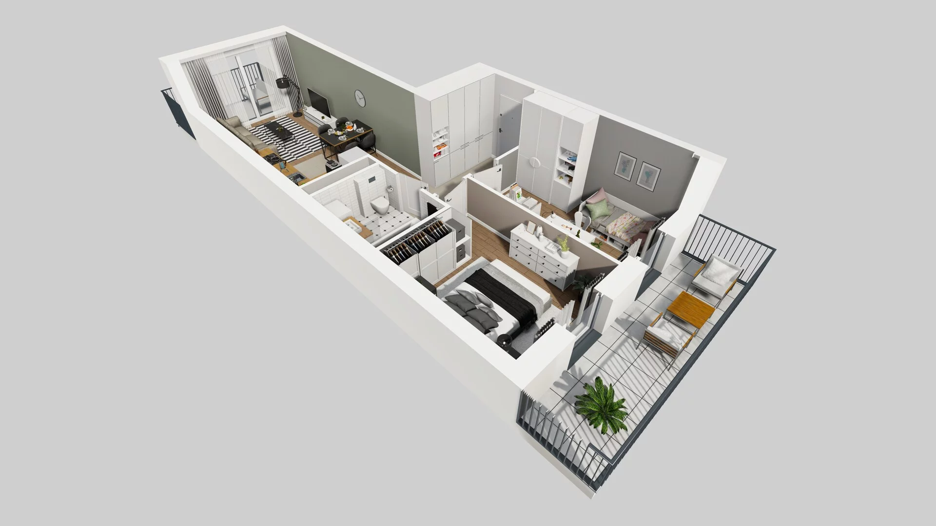 3 pokoje, mieszkanie 55,12 m², piętro 1, oferta nr F/61, Apartamenty Park Matecznego bud. F i G, Kraków, Podgórze, Mateczny, ul. Rydlówka / Nowoorawska