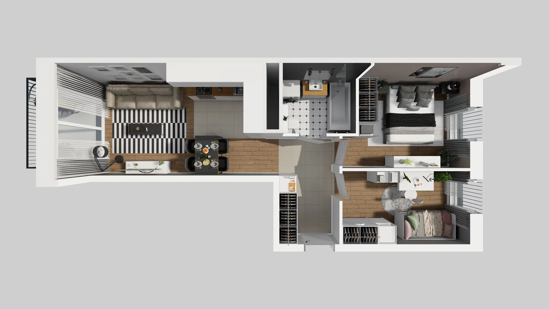 3 pokoje, apartament 54,69 m², piętro 2, oferta nr F/68, Apartamenty Park Matecznego bud. F i G, Kraków, Podgórze, Mateczny, ul. Rydlówka / Nowoorawska