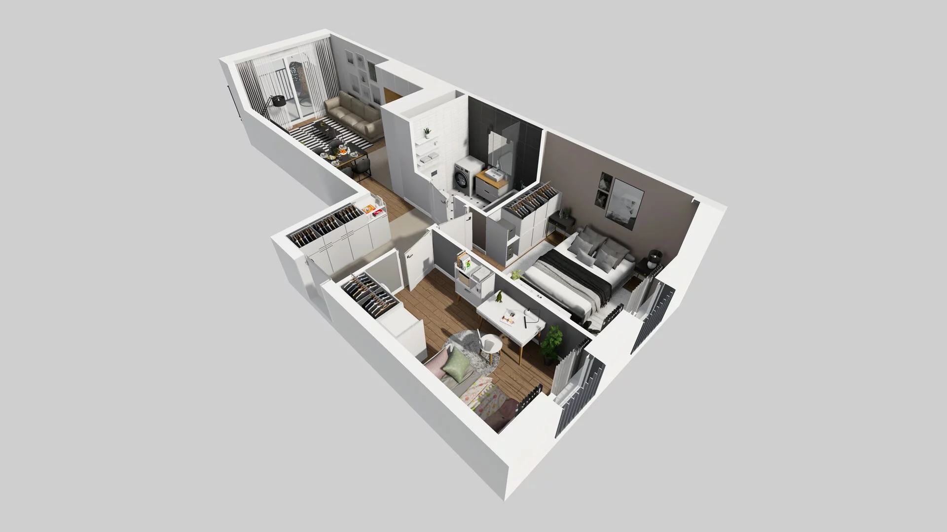 3 pokoje, apartament 54,69 m², piętro 2, oferta nr F/68, Apartamenty Park Matecznego bud. F i G, Kraków, Podgórze, Mateczny, ul. Rydlówka / Nowoorawska