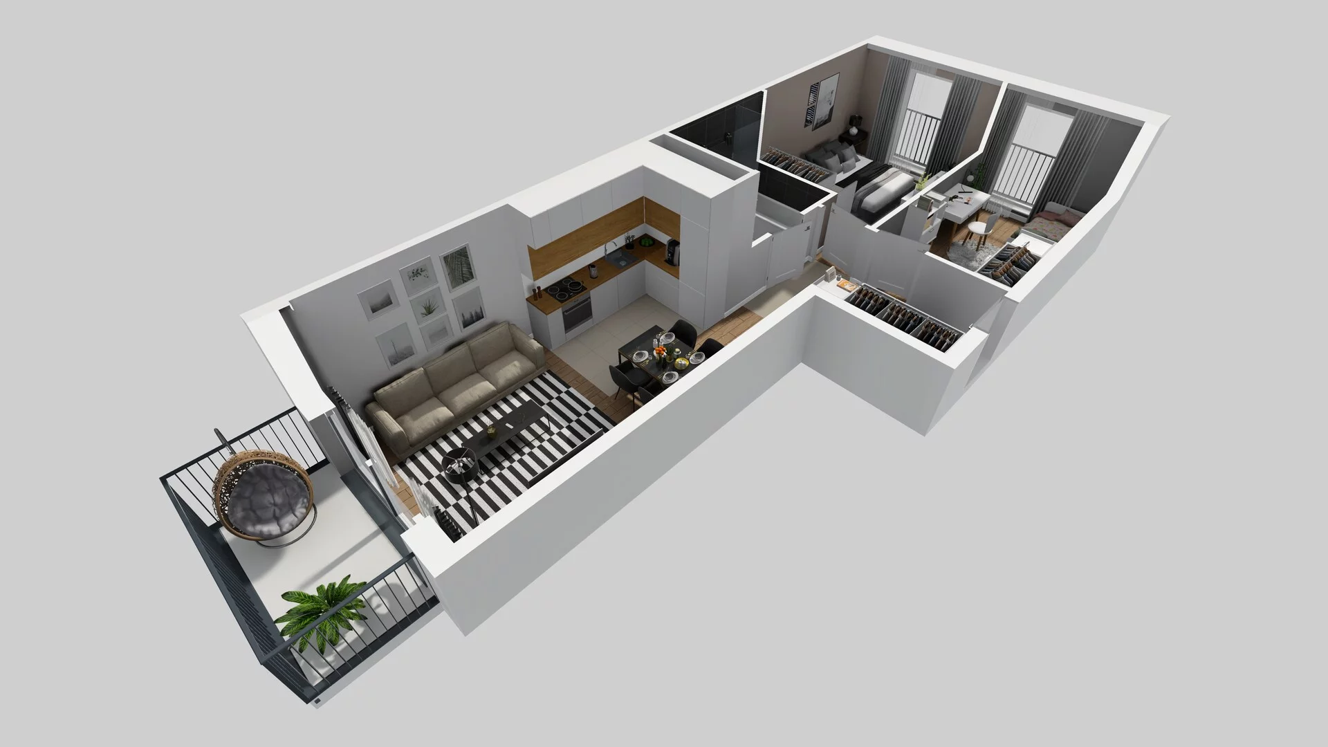 3 pokoje, apartament 54,69 m², piętro 2, oferta nr F/68, Apartamenty Park Matecznego bud. F i G, Kraków, Podgórze, Mateczny, ul. Rydlówka / Nowoorawska