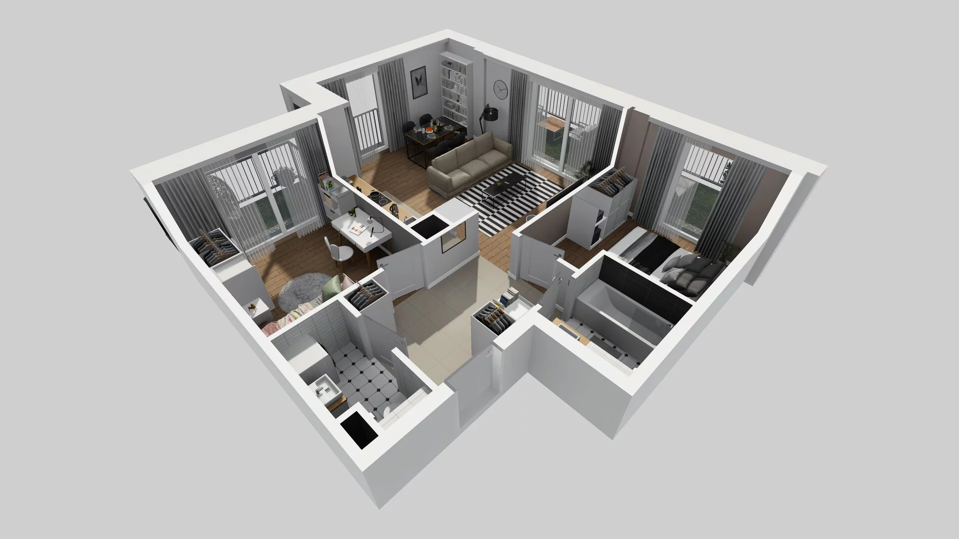 3 pokoje, apartament 59,95 m², parter, oferta nr G/17, Apartamenty Park Matecznego bud. F i G, Kraków, Podgórze, Mateczny, ul. Rydlówka / Nowoorawska