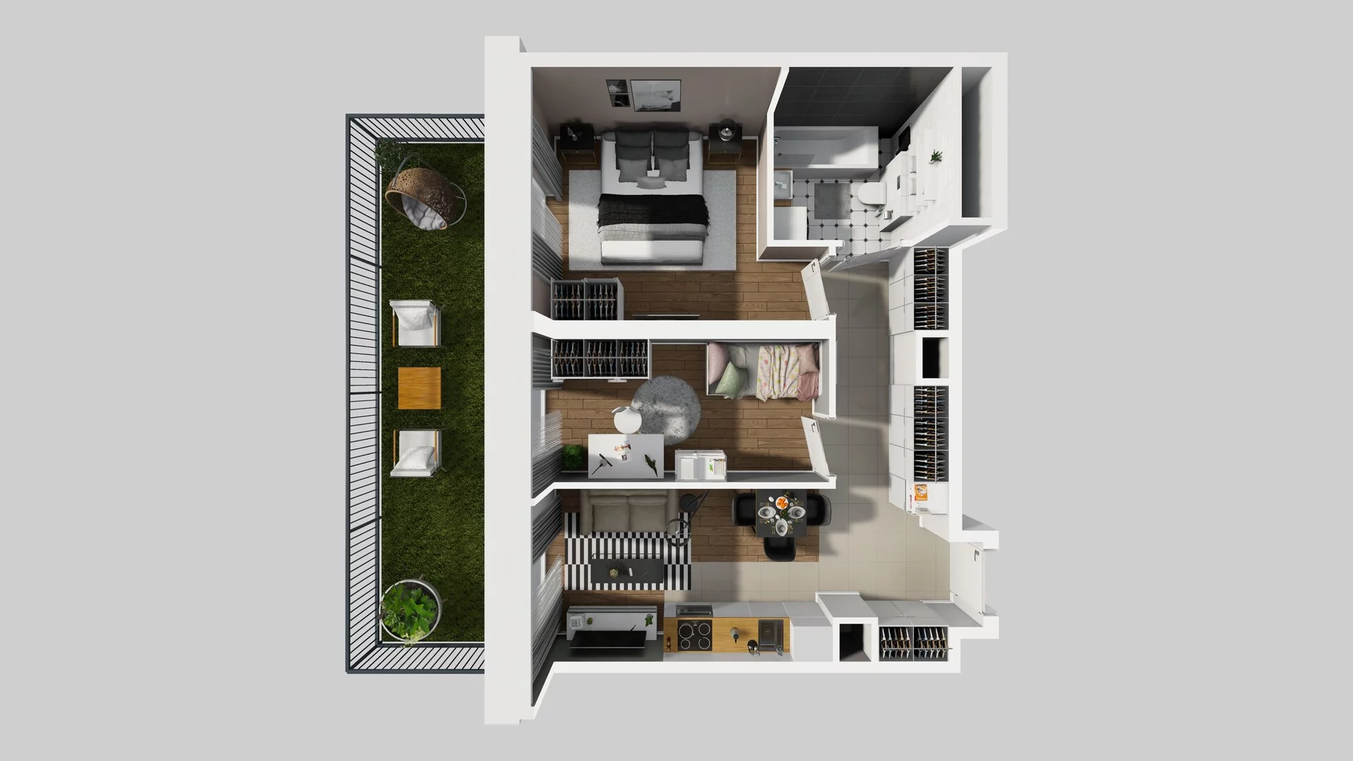 3 pokoje, apartament 48,77 m², parter, oferta nr G/32, Apartamenty Park Matecznego bud. F i G, Kraków, Podgórze, Mateczny, ul. Rydlówka / Nowoorawska