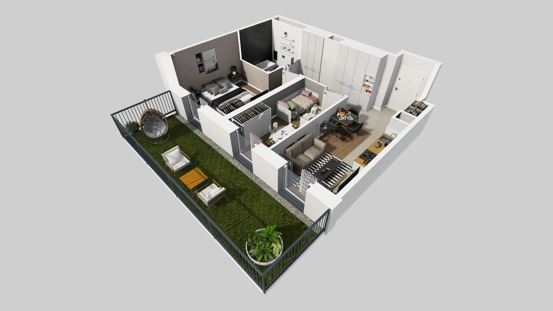 3 pokoje, apartament 48,77 m², parter, oferta nr G/32, Apartamenty Park Matecznego bud. F i G, Kraków, Podgórze, Mateczny, ul. Rydlówka / Nowoorawska