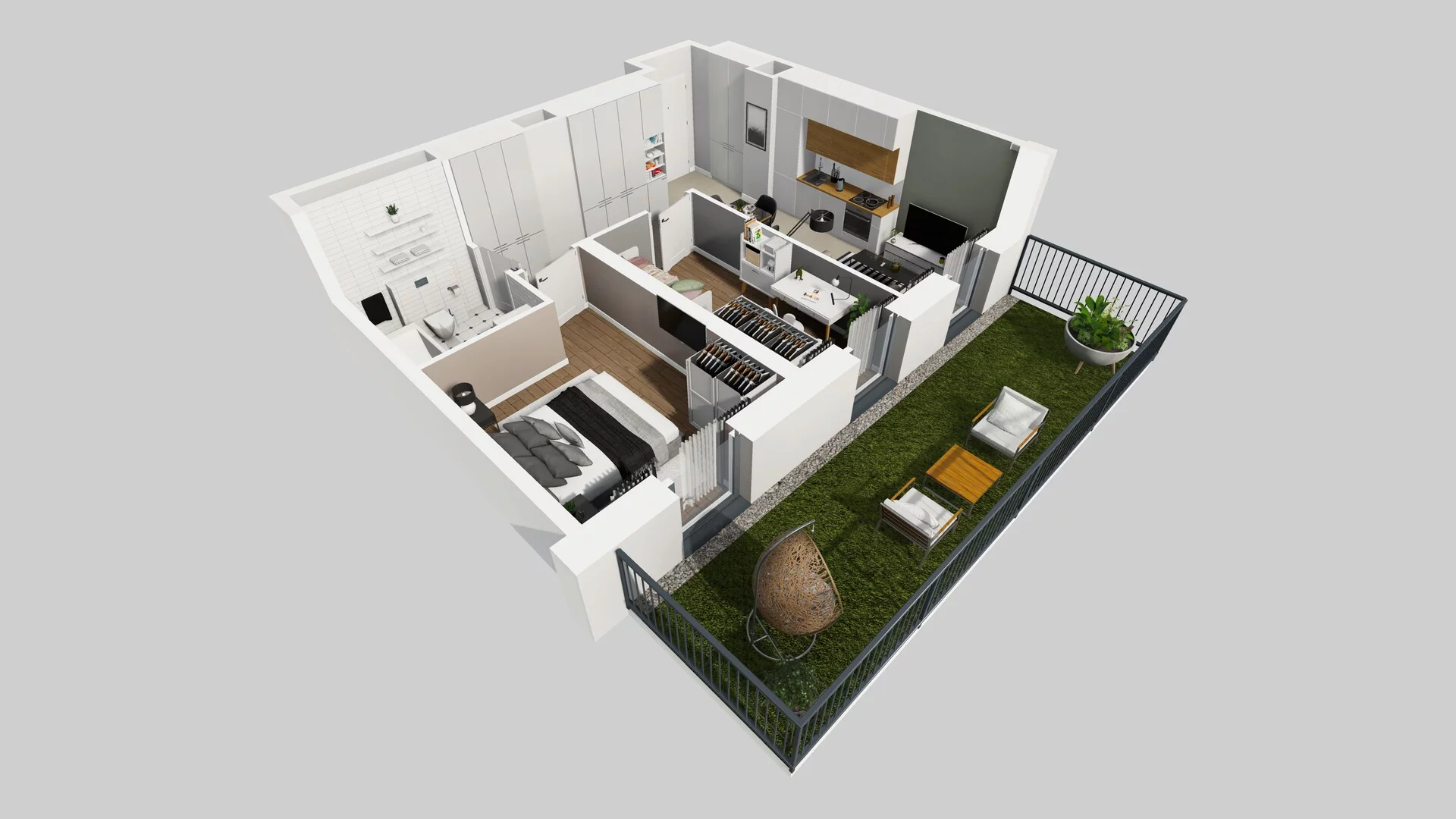 3 pokoje, apartament 48,77 m², parter, oferta nr G/32, Apartamenty Park Matecznego bud. F i G, Kraków, Podgórze, Mateczny, ul. Rydlówka / Nowoorawska