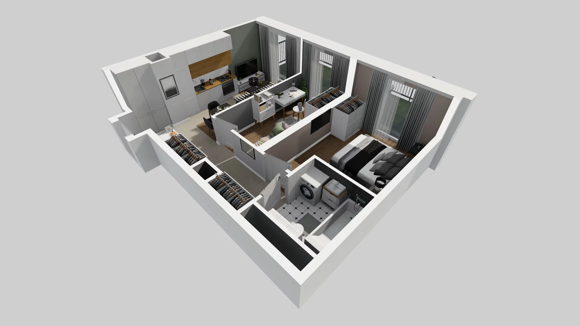 3 pokoje, apartament 48,77 m², parter, oferta nr G/32, Apartamenty Park Matecznego bud. F i G, Kraków, Podgórze, Mateczny, ul. Rydlówka / Nowoorawska