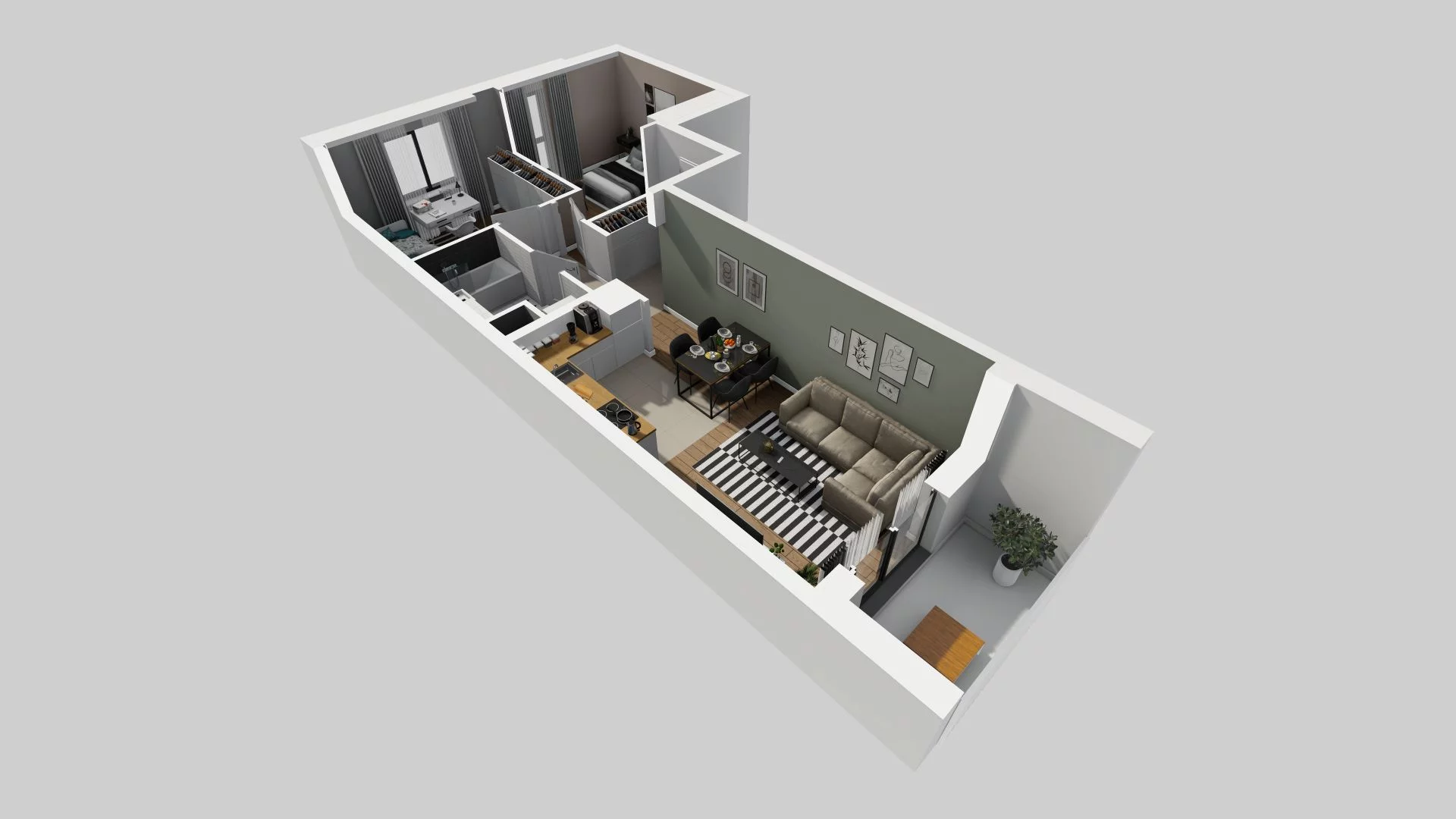 3 pokoje, mieszkanie 51,67 m², piętro 4, oferta nr A/101, Osiedle Rapsodia, Wrocław, Karłowice-Różanka, Różanka, ul. Wołowska 5