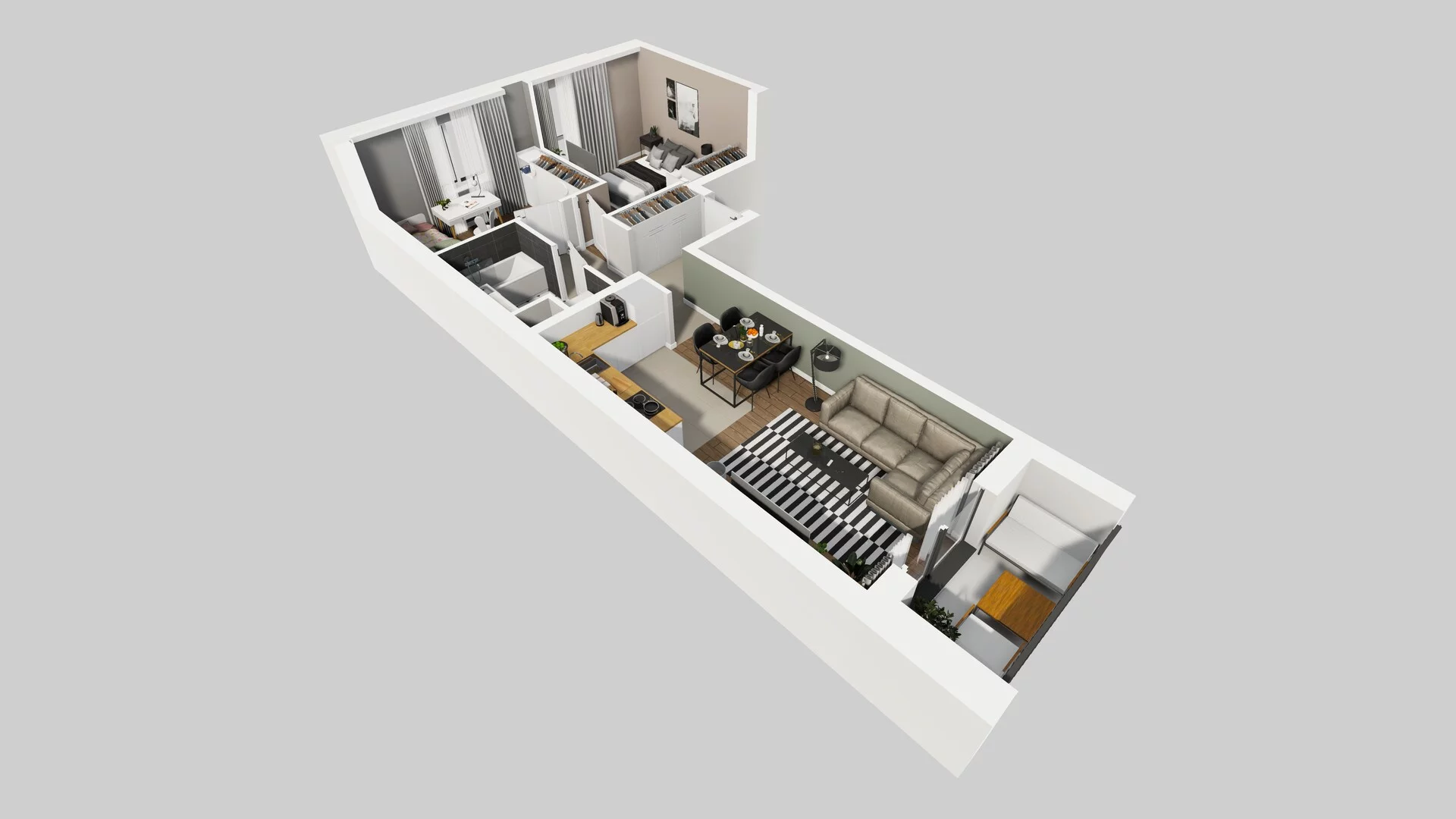3 pokoje, mieszkanie 50,87 m², piętro 1, oferta nr B/12, Osiedle Rapsodia 2, Wrocław, Karłowice-Różanka, Różanka, ul. Wołowska 5