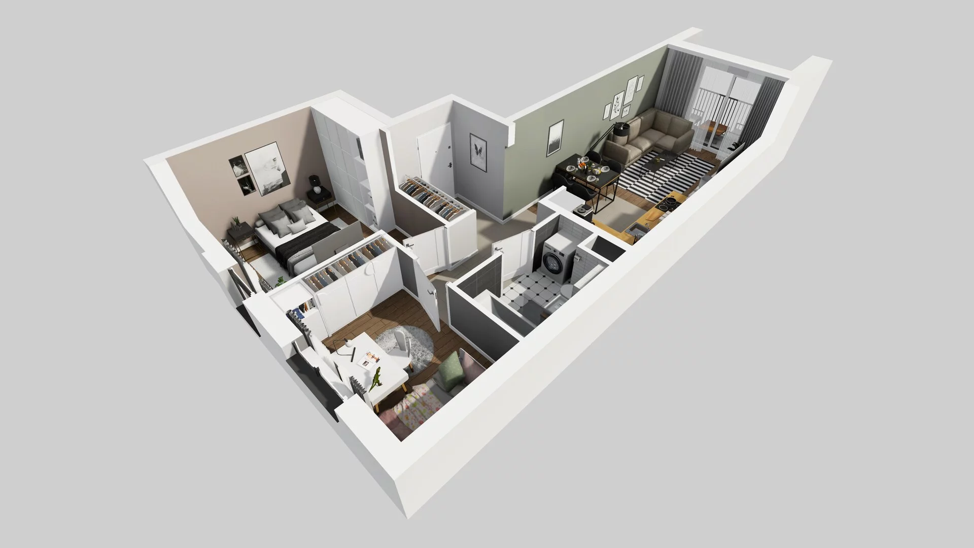 3 pokoje, mieszkanie 50,87 m², piętro 1, oferta nr B/12, Osiedle Rapsodia 2, Wrocław, Karłowice-Różanka, Różanka, ul. Wołowska 5