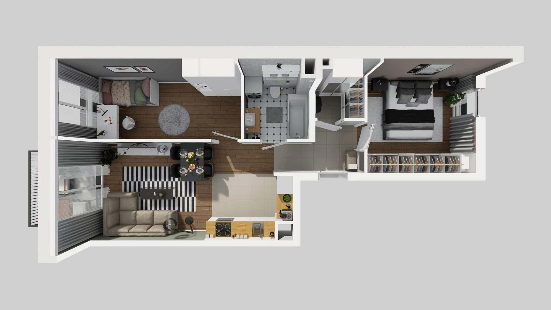 3 pokoje, mieszkanie 57,06 m², piętro 5, oferta nr B/35, Osiedle Rapsodia 2, Wrocław, Karłowice-Różanka, Różanka, ul. Wołowska 5