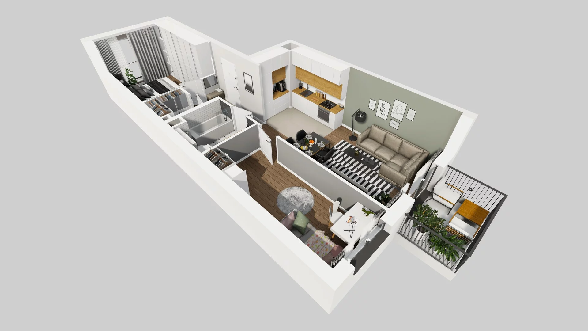 3 pokoje, mieszkanie 57,06 m², piętro 5, oferta nr B/35, Osiedle Rapsodia 2, Wrocław, Karłowice-Różanka, Różanka, ul. Wołowska 5