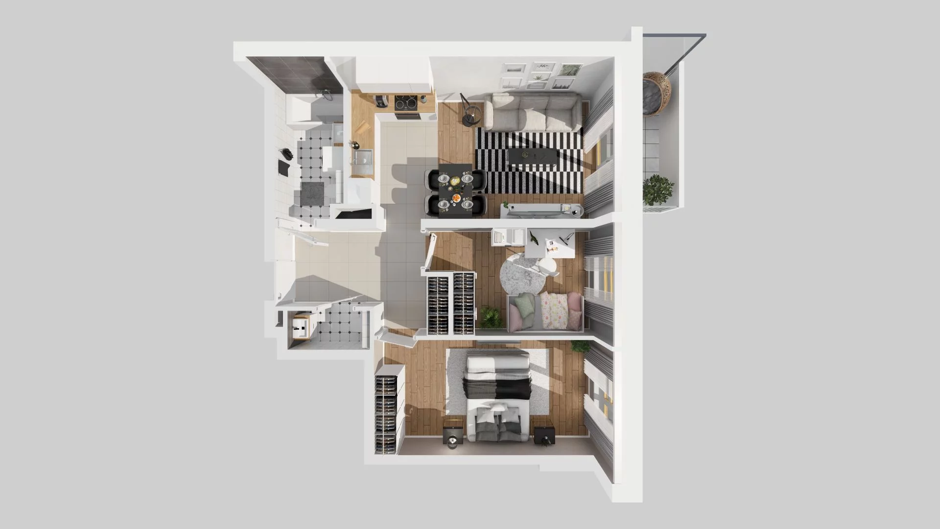 3 pokoje, mieszkanie 57,15 m², piętro 1, oferta nr A/34, Osiedle Zielna 4, Wrocław, Psie Pole-Zawidawie, Psie Pole, ul. Zielna / Bylinowa