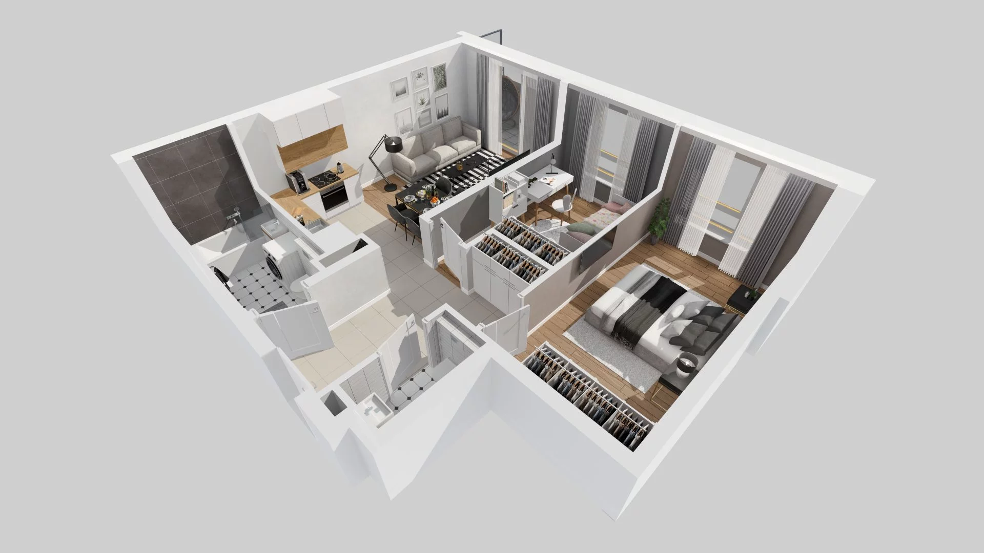 3 pokoje, mieszkanie 57,15 m², piętro 1, oferta nr A/34, Osiedle Zielna 4, Wrocław, Psie Pole-Zawidawie, Psie Pole, ul. Zielna / Bylinowa