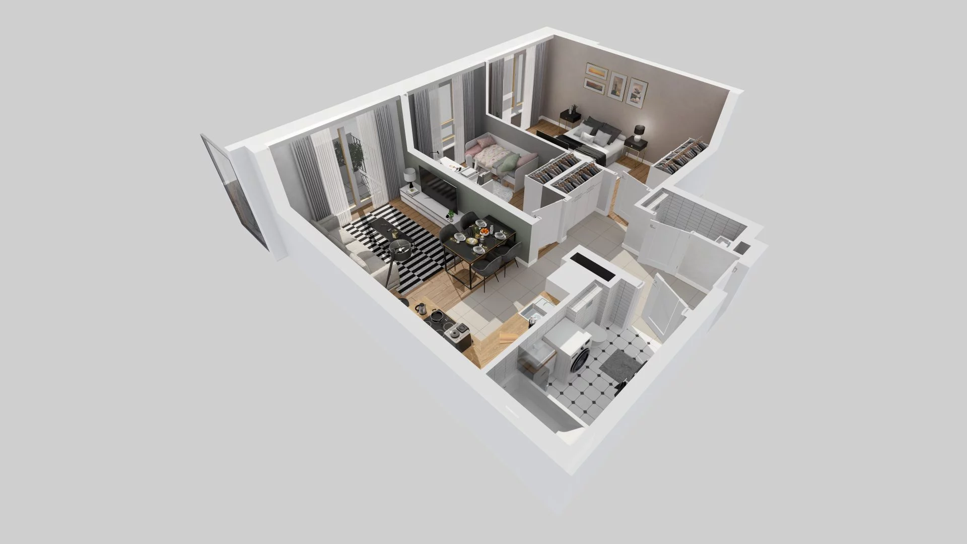 3 pokoje, mieszkanie 57,15 m², piętro 1, oferta nr A/34, Osiedle Zielna 4, Wrocław, Psie Pole-Zawidawie, Psie Pole, ul. Zielna / Bylinowa
