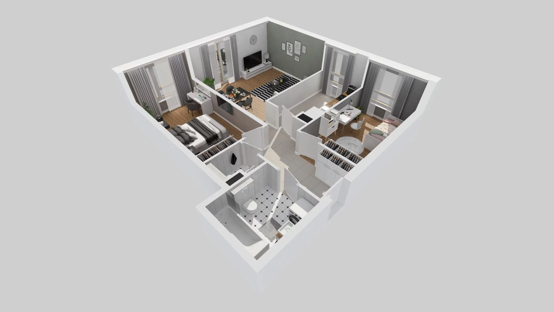 3 pokoje, mieszkanie 68,99 m², piętro 1, oferta nr A/69, Osiedle Zielna 4, Wrocław, Psie Pole-Zawidawie, Psie Pole, ul. Zielna / Bylinowa