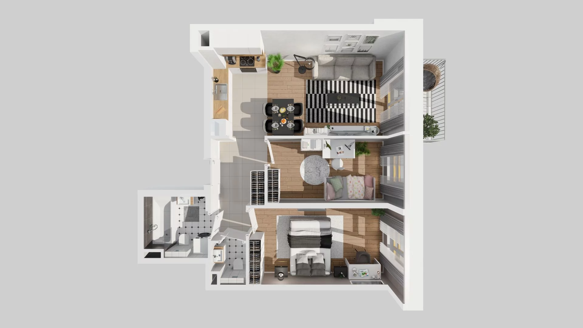 3 pokoje, mieszkanie 57,20 m², piętro 3, oferta nr A/88, Osiedle Zielna 4, Wrocław, Psie Pole-Zawidawie, Psie Pole, ul. Zielna / Bylinowa