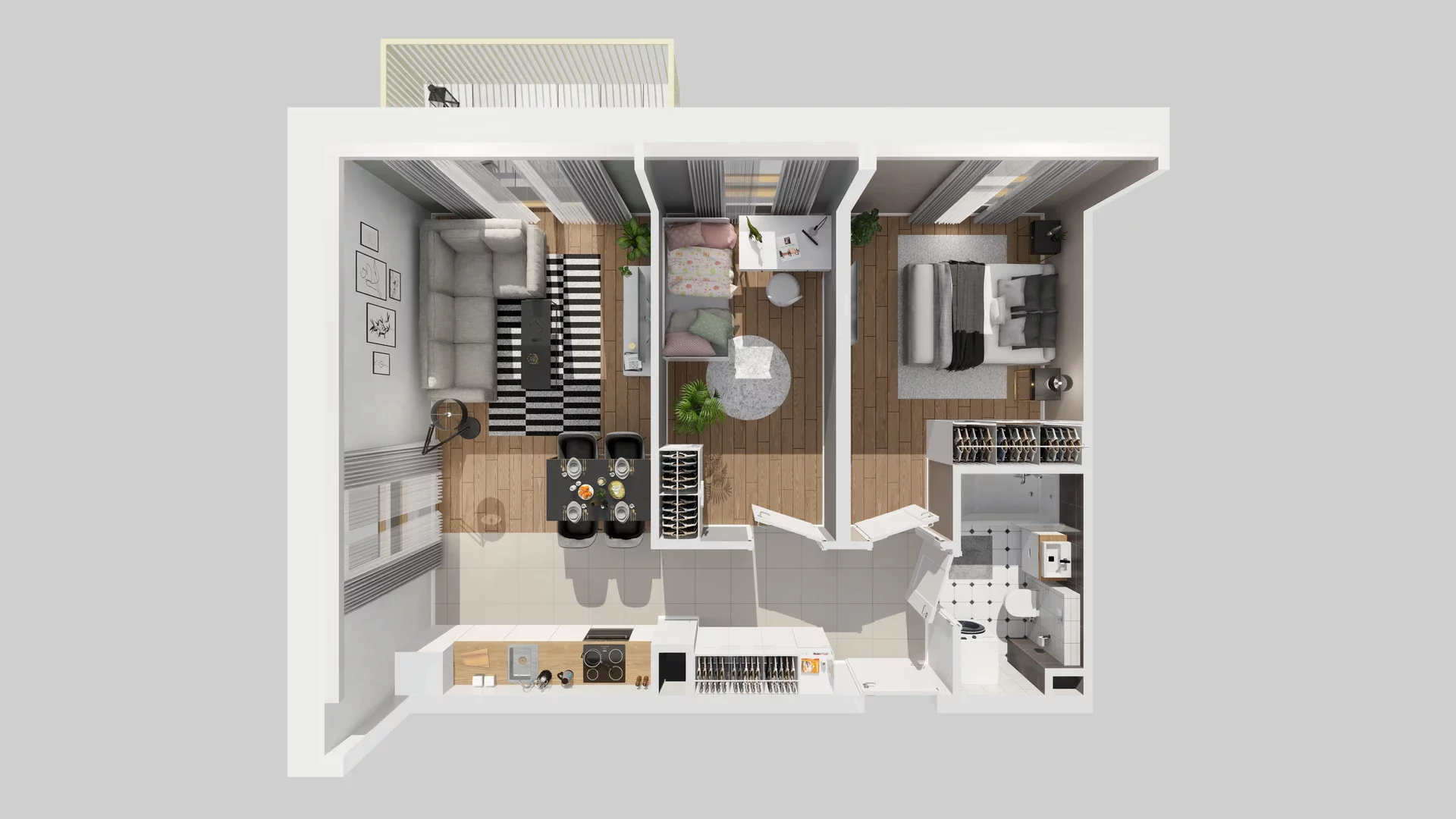 3 pokoje, mieszkanie 51,27 m², piętro 1, oferta nr A/8, Osiedle Zielna 4.2, Wrocław, Psie Pole-Zawidawie, Psie Pole, ul. Zielna