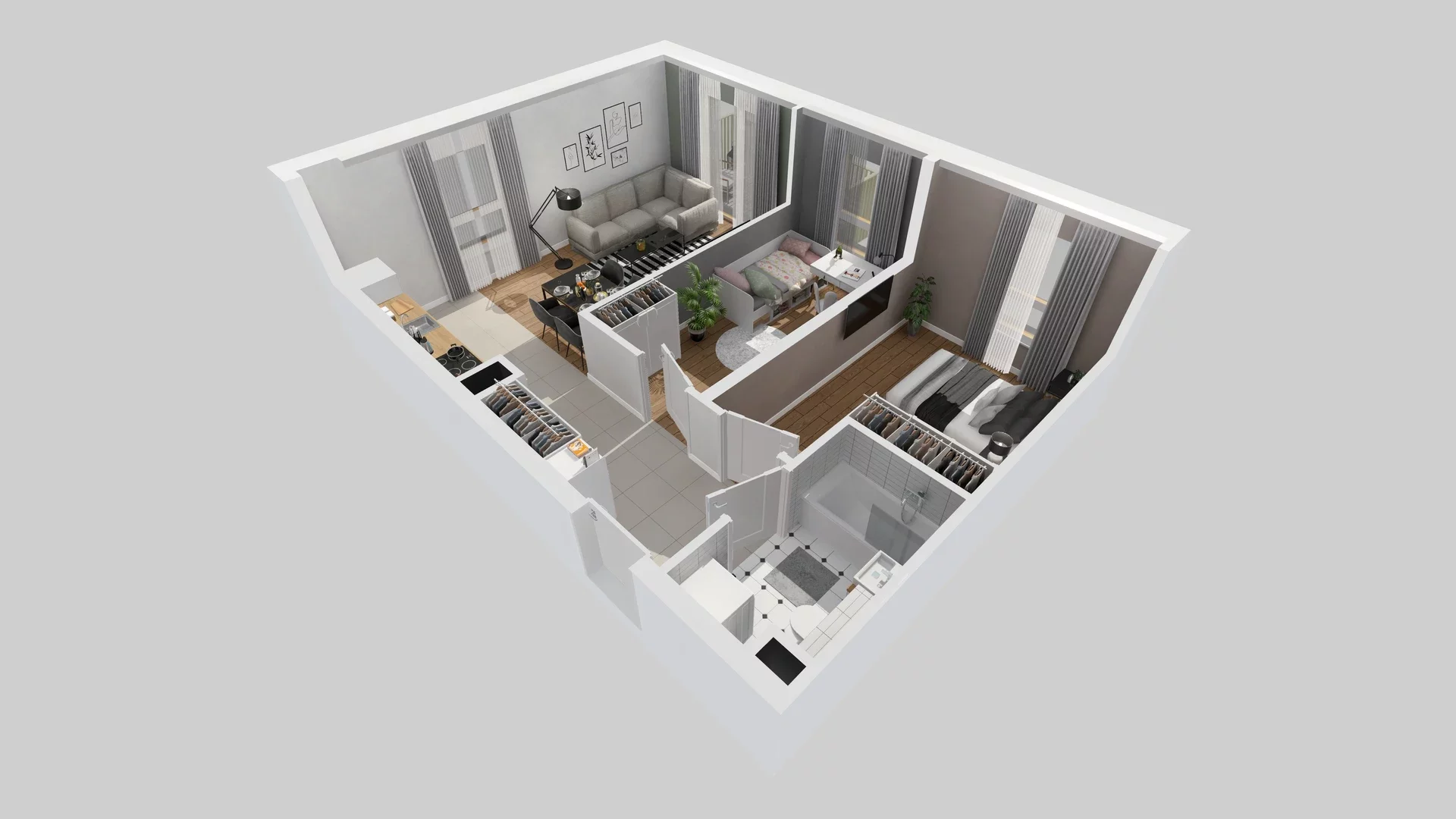 3 pokoje, mieszkanie 51,27 m², piętro 1, oferta nr A/8, Osiedle Zielna 4.2, Wrocław, Psie Pole-Zawidawie, Psie Pole, ul. Zielna